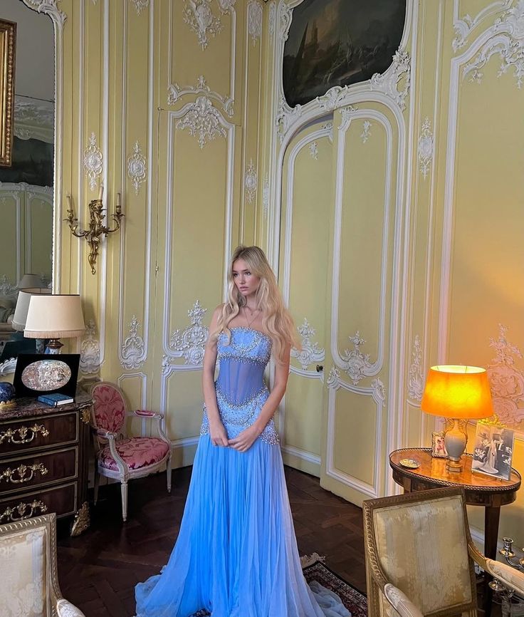 Sexy A Line Off The Shoulder Maxi Long Party Light Blue Chiffon Prom Dresses Evening Dress