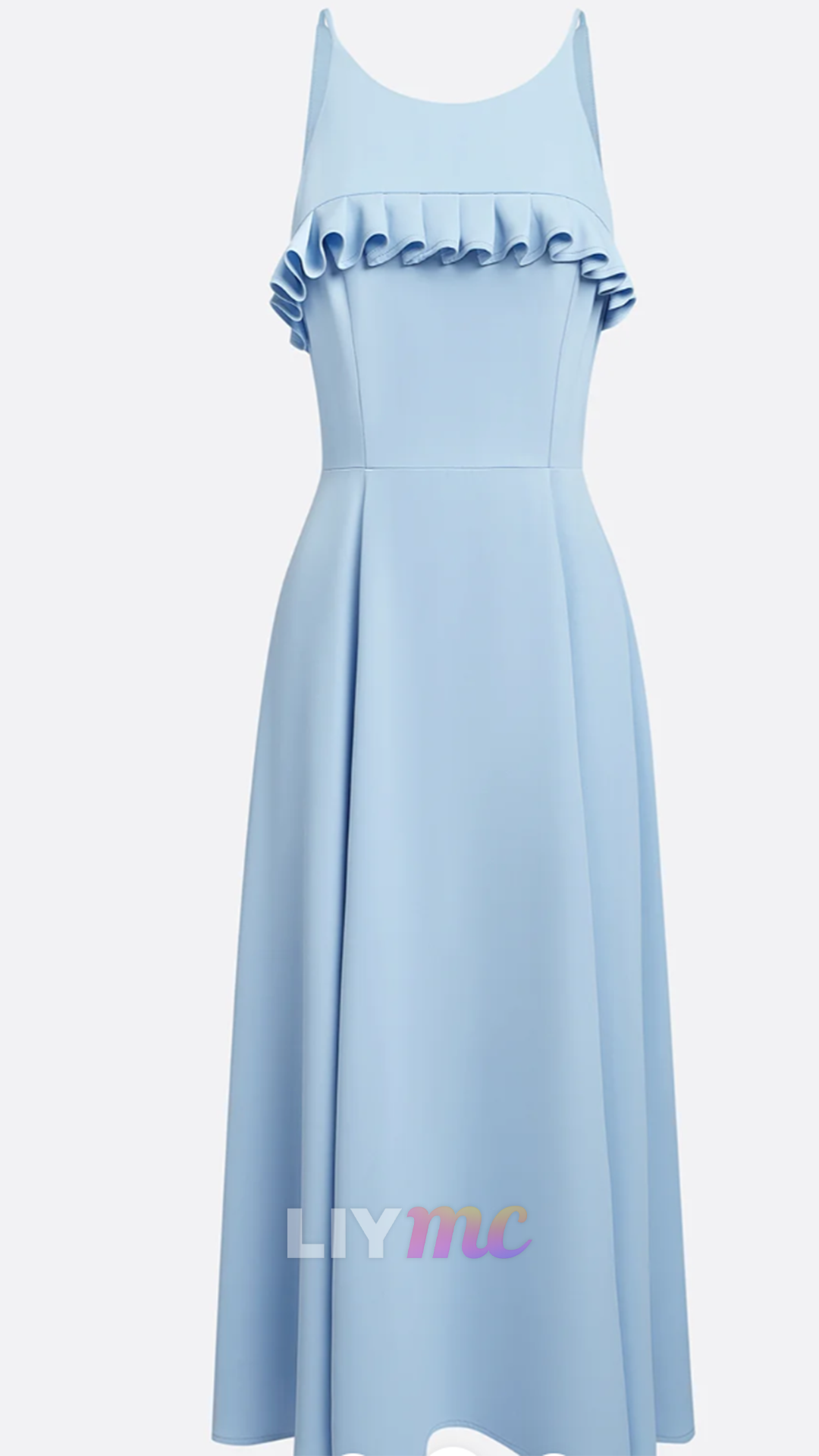 Scoop Sleeveless Ruffles A-Line Wedding Guest Dress
