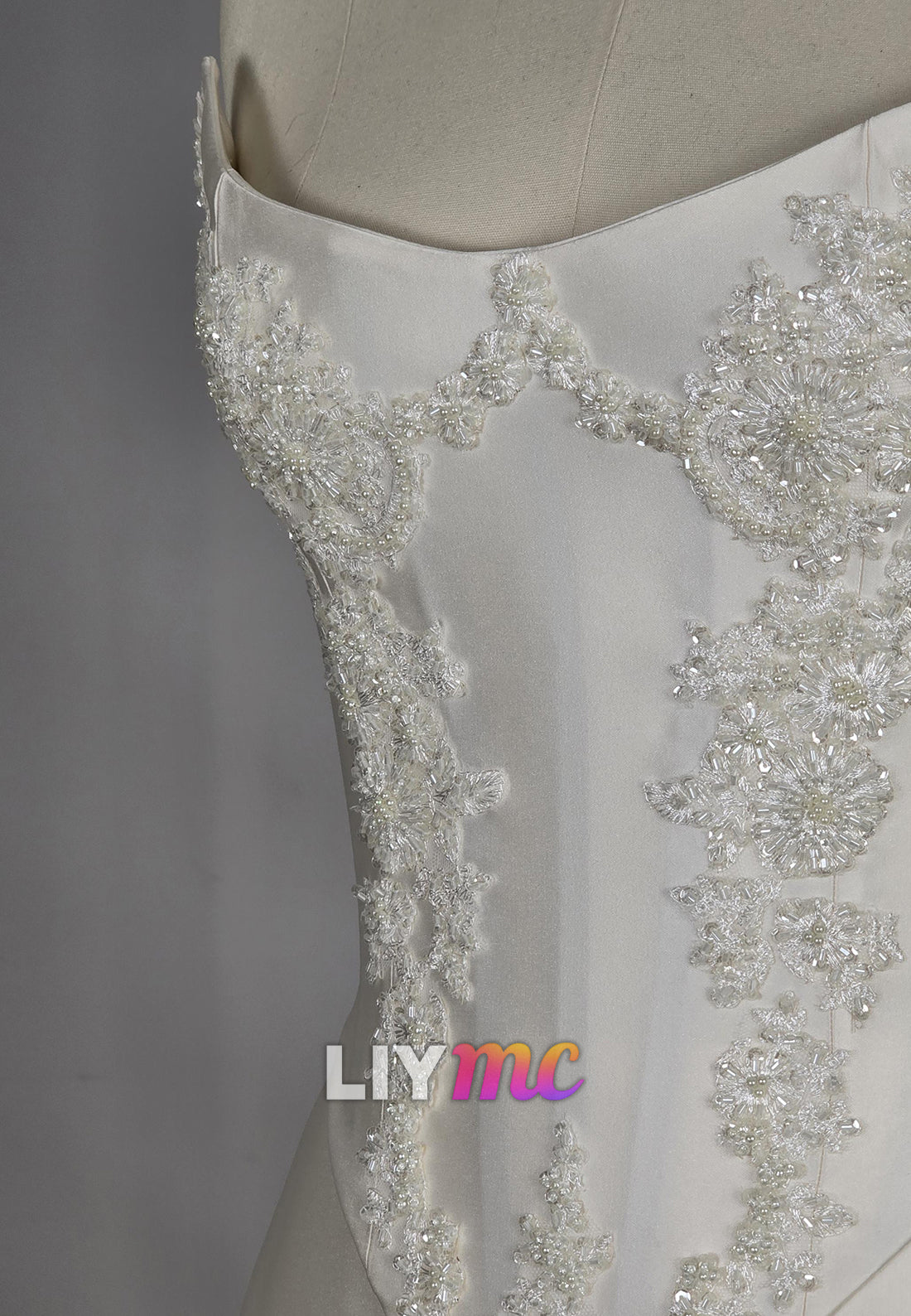 Semi-Sweetheart Satin Appliques Sleek A-Line Party Dress