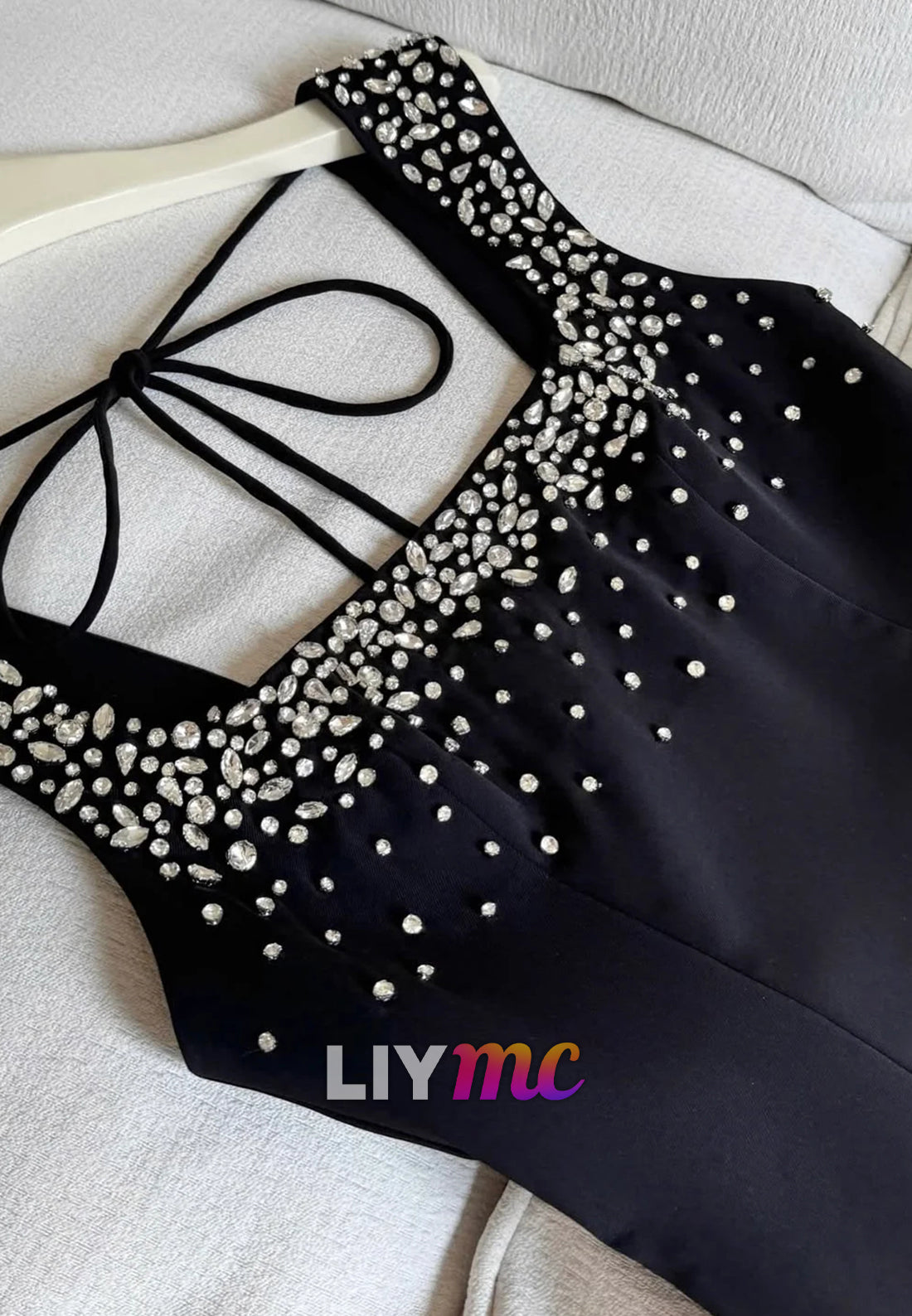 Square Straps Beaded A-Line Party Homecoming Dress