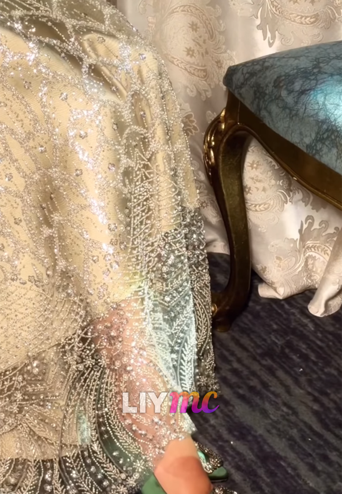 Straight Across Appliques Beaded Embroidery A-Line Evening Dress