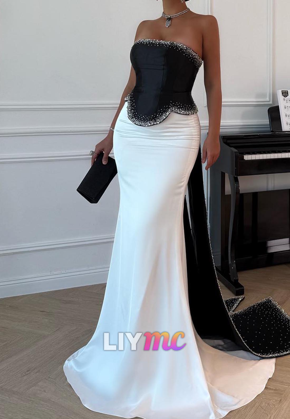 Straight Across Corset Sleeveless Fitted Mermaid Evening Dress