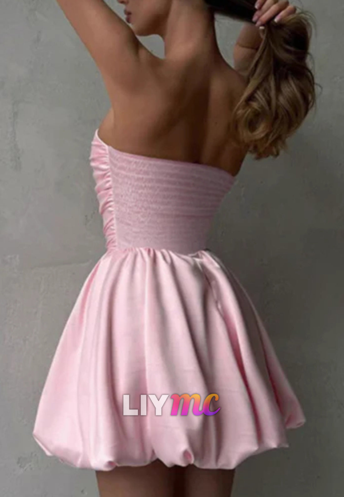 Straight Across Pleated A-Line Short Party Homecoming Dress