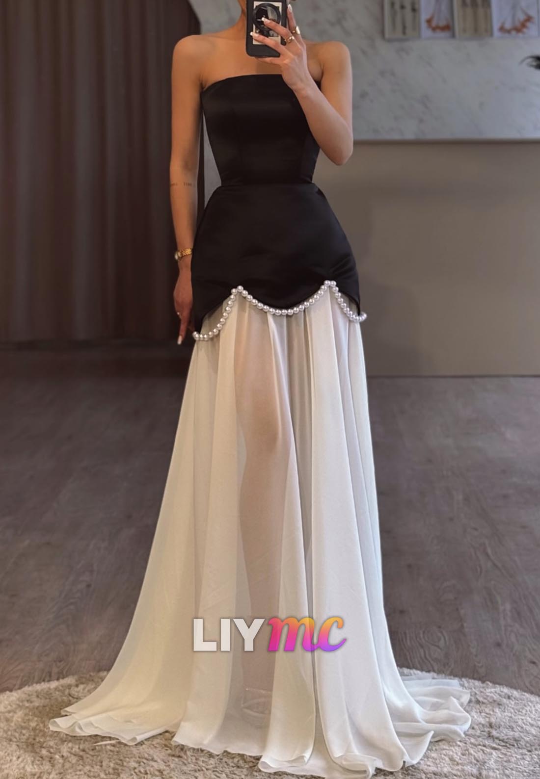 Straight Across Sleeveless A-Line Formal Dresss