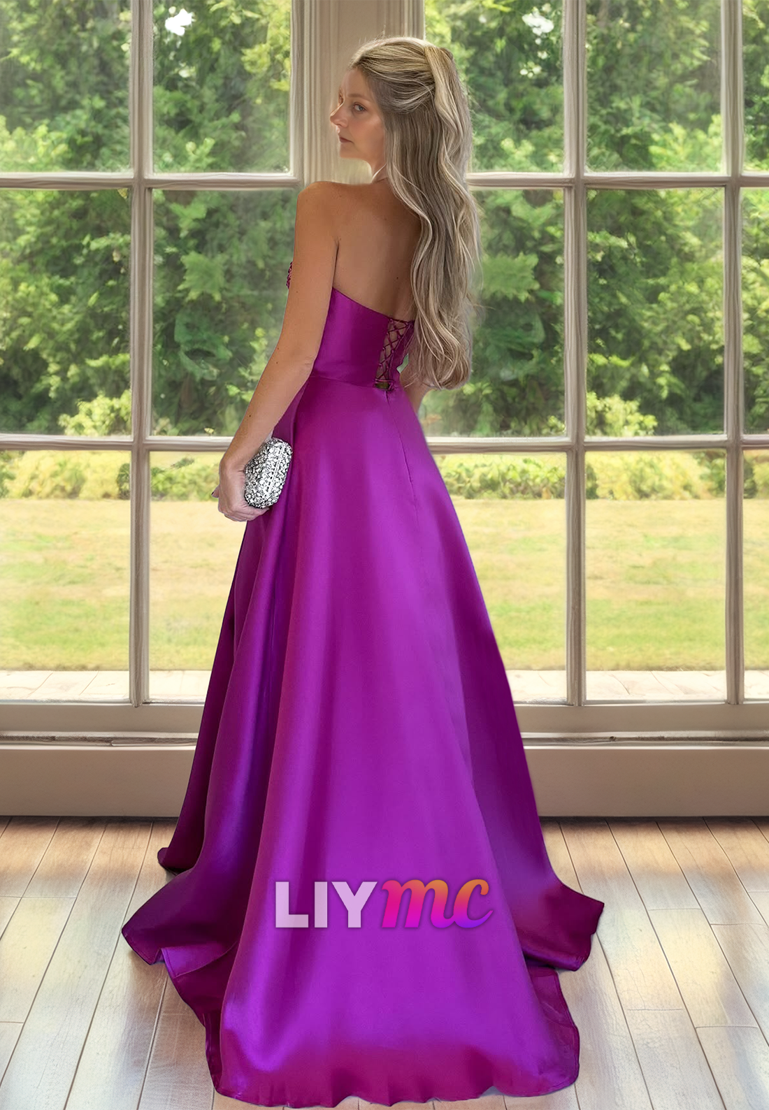 Straight Across Sleeveless Beaded Sleek Satin A-Line Mother of Bride Dress