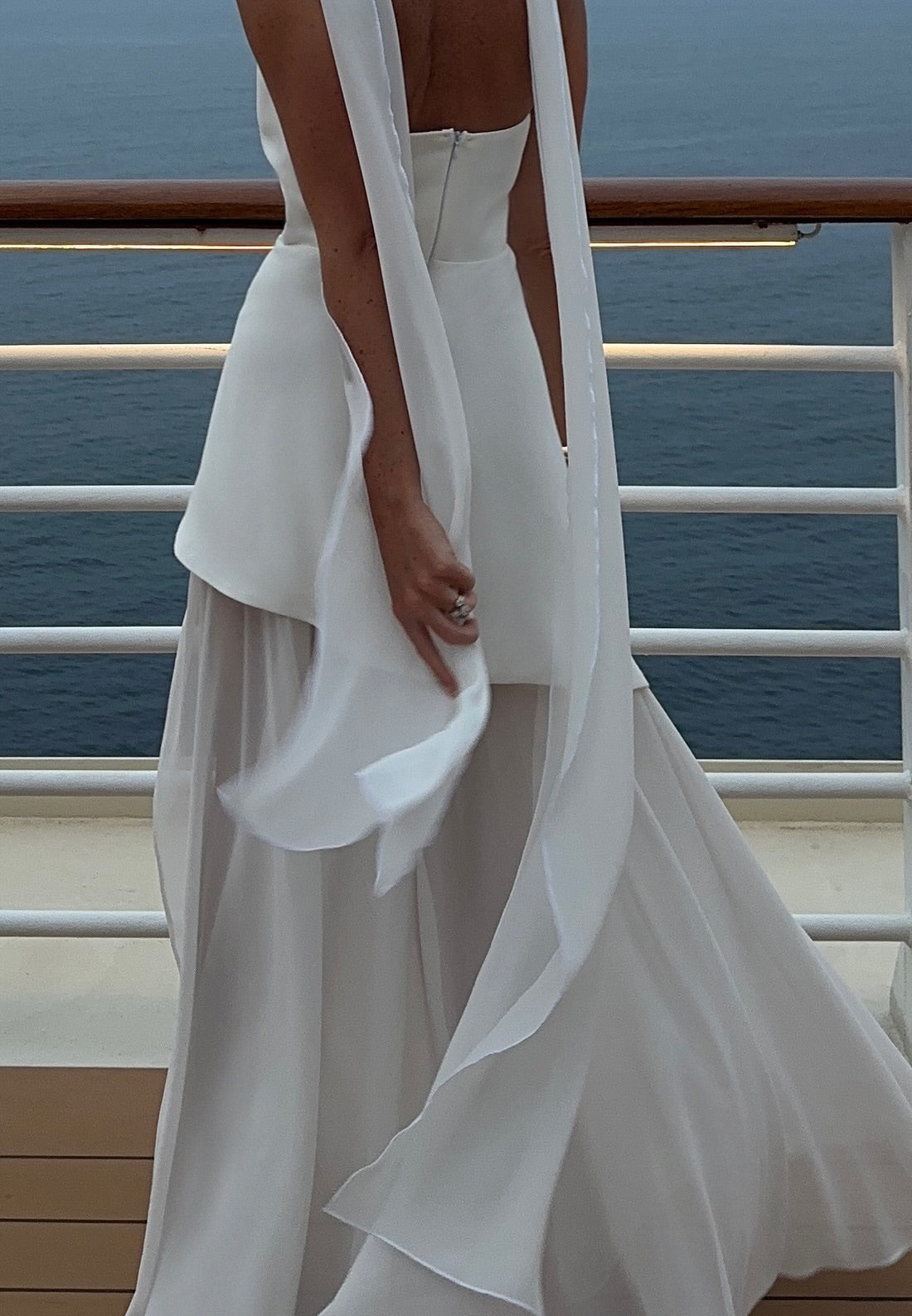 Straight Across Sleeveless Chiffon A-Line Formal Dress