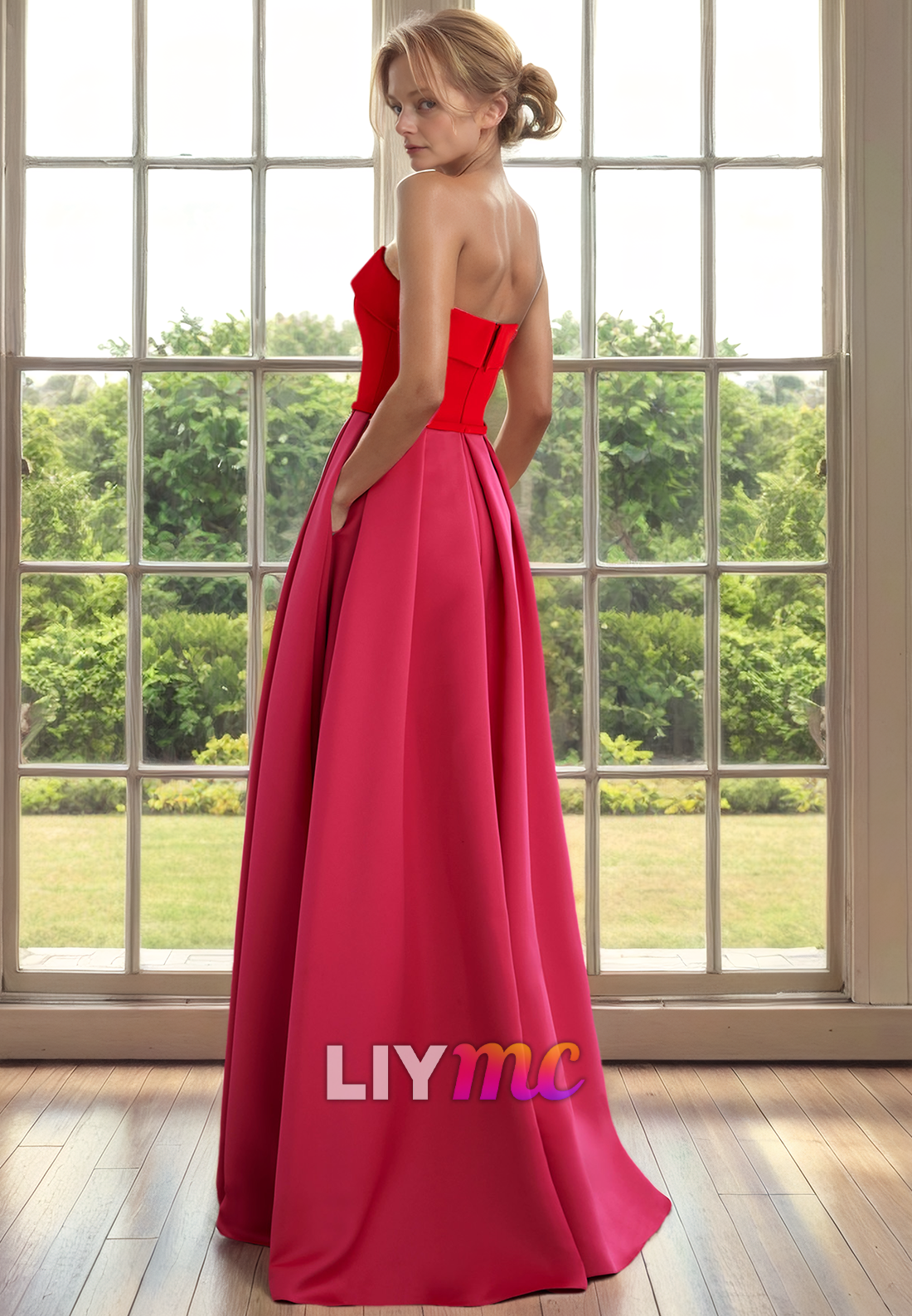 Straight Across Sleeveless Pleated A-Line Mother of Bride Dress Cocktail Dress