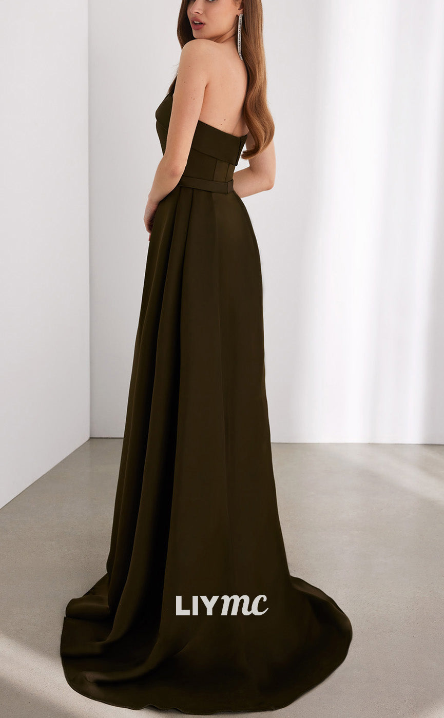 M1241 - Straight Across Sleeveless Pleated A-Line Mother of Bride Dress Cocktail Dress