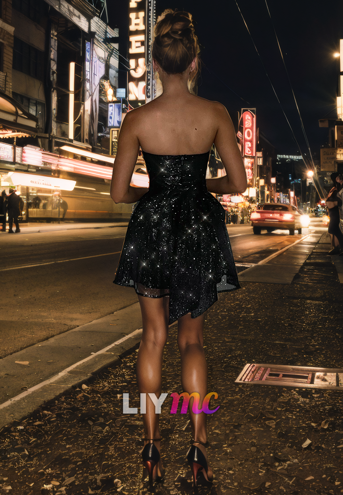 Straight Across Sleeveless Pleated A-Line Sparkly Short Homecoming Dress