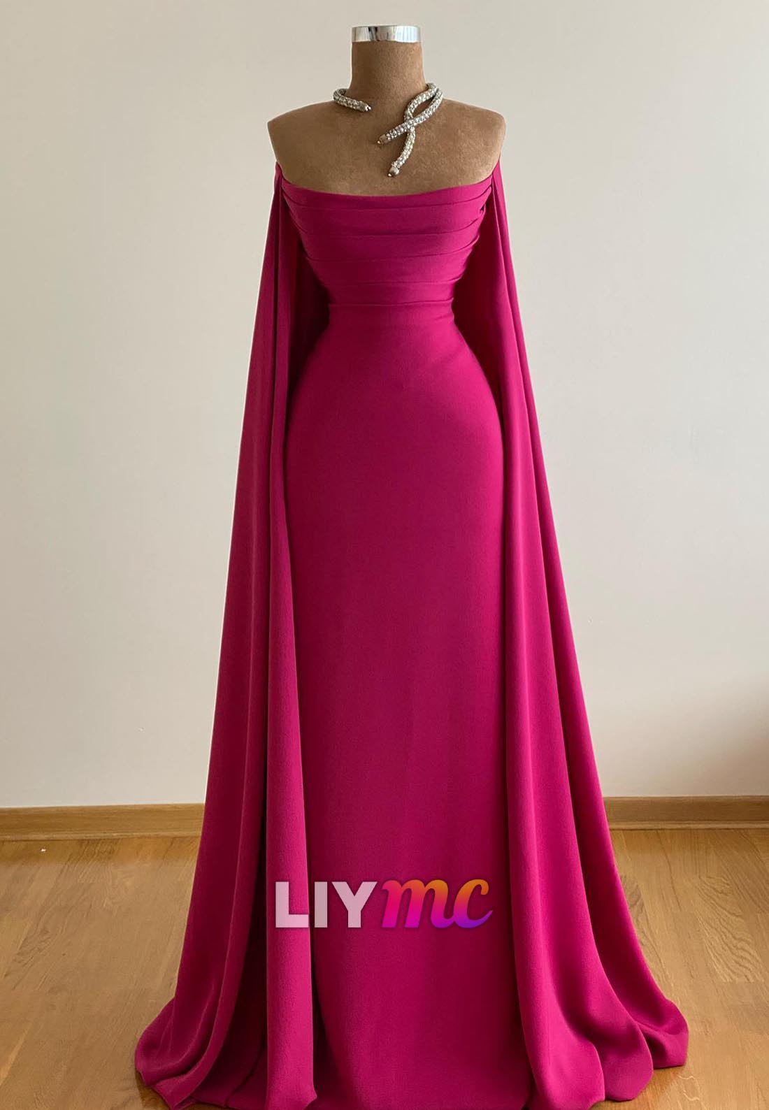 Straight Across Sleeveless Pleated Sleek Sheath Formal Dress
