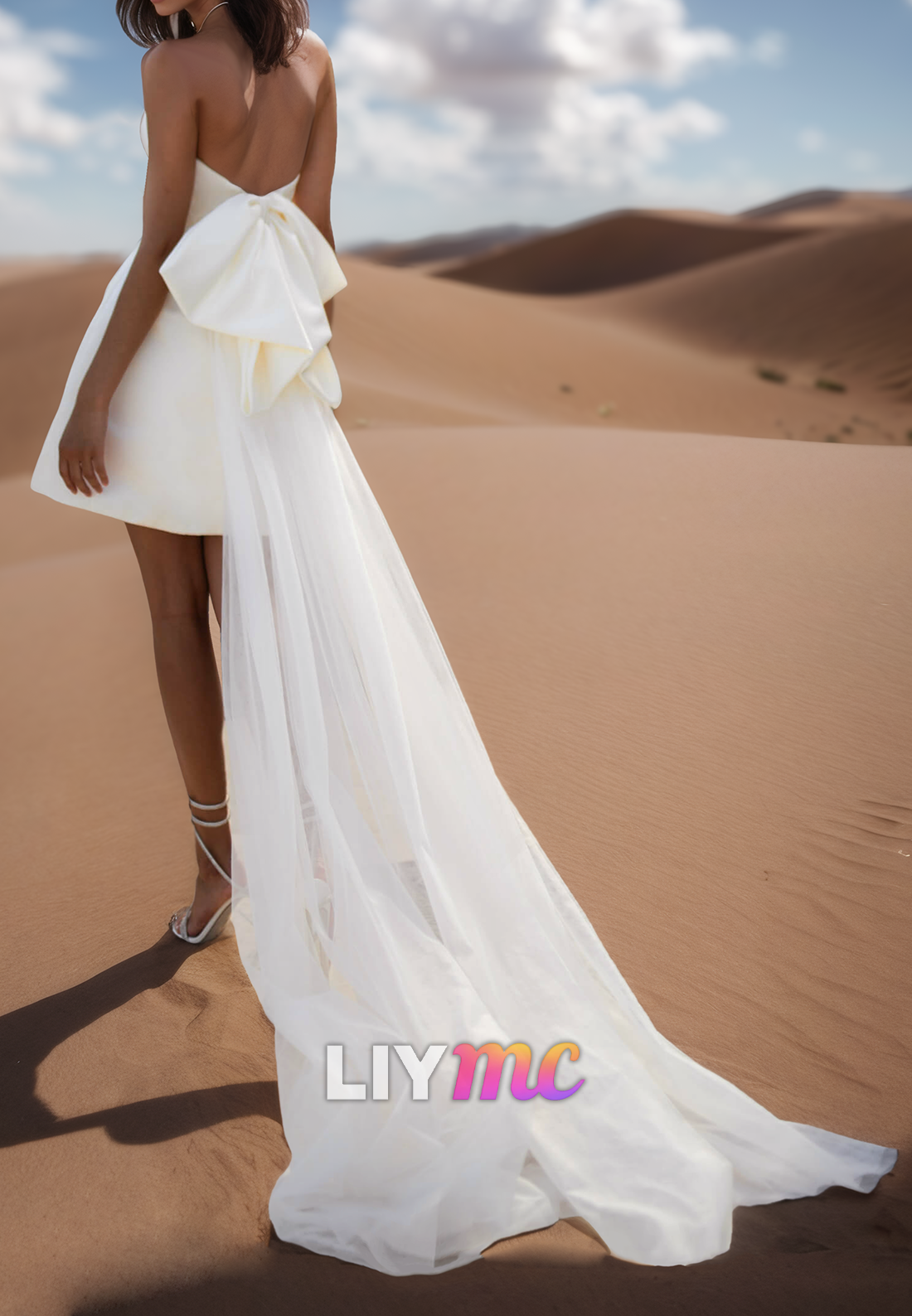 Straight Across Sleeveless Satin A-Line Short Beach Wedding Dress