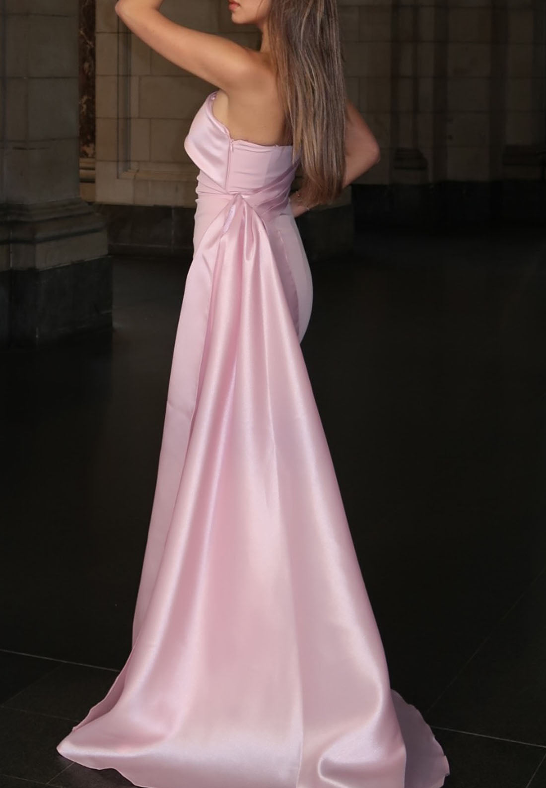 Straight Across Sleeveless Sleek Mermaid Evening Formal Dress