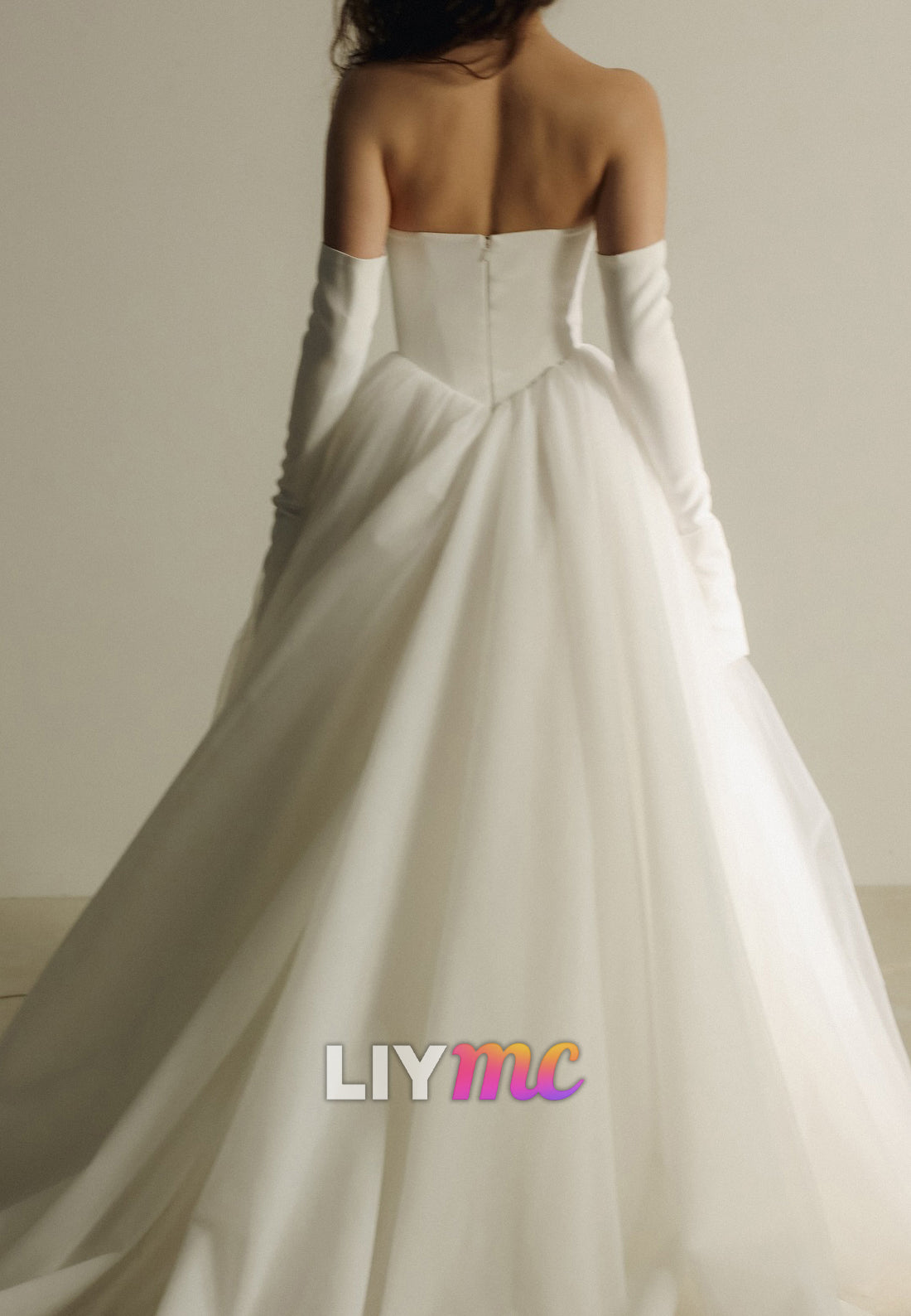 Straight Across Sleeveless Tulle Ball Gown Wedding Dress