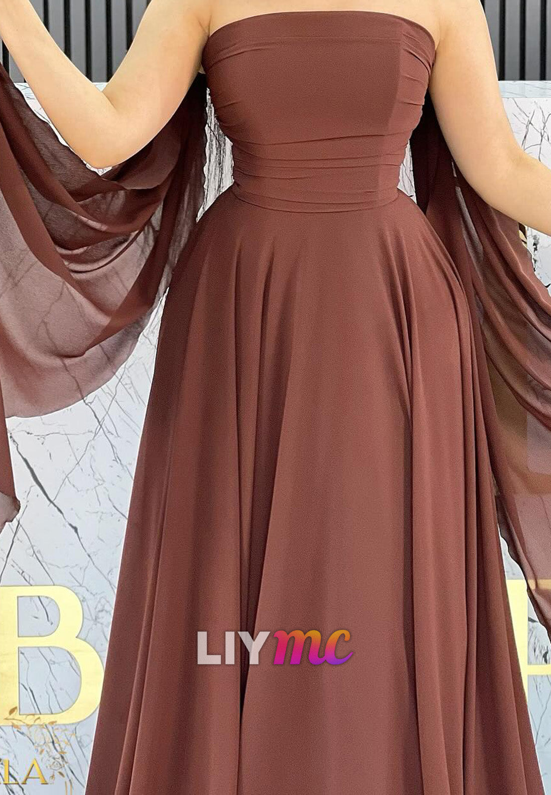 Straight Across Sleeveless Wedding Guest A-Line Formal Dress