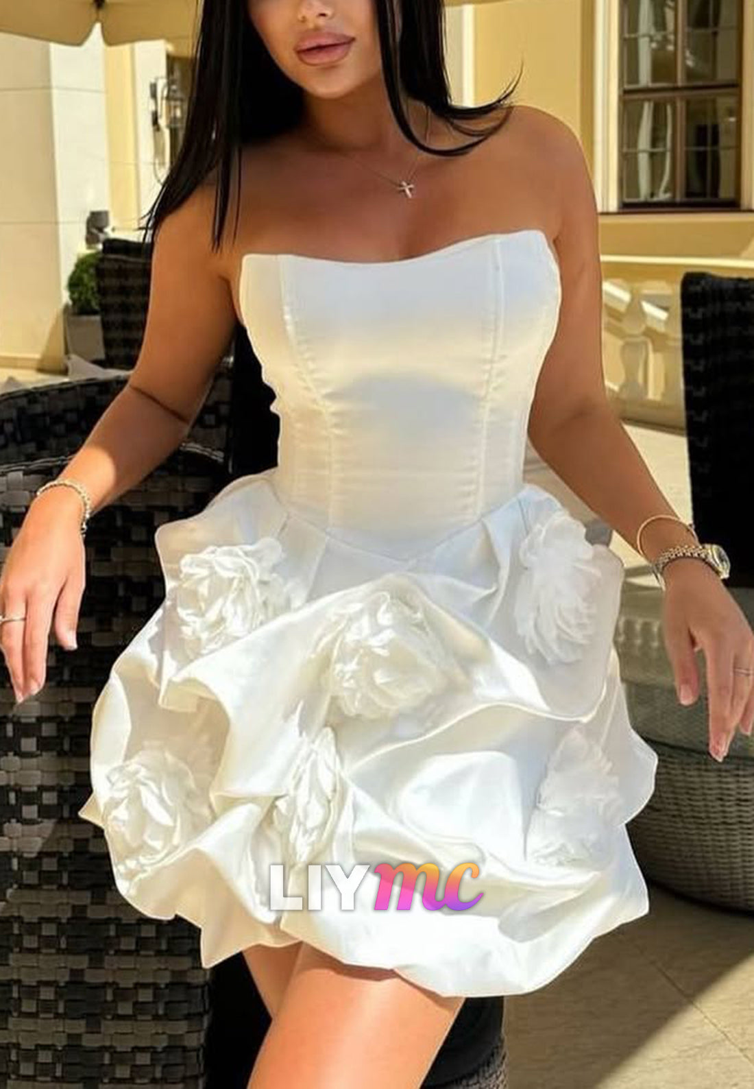 Sweetheart 3D Flora A-Line Short Party Homecoming Dress