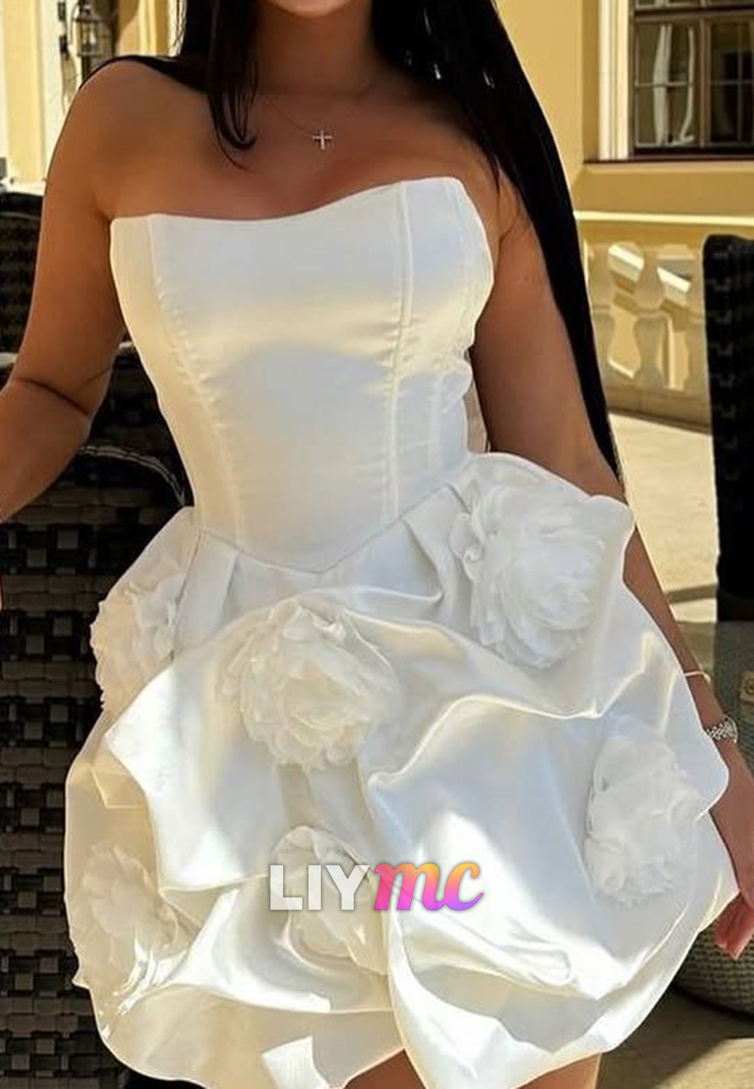 Sweetheart 3D Flora A-Line Short Party Homecoming Dress