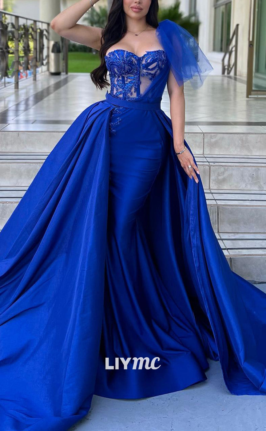 LP2168 - Sweetheart Appliques Sheer Fitted Mermaid Prom Dress Liymc LP2168 - Sweetheart Appliques Sheer Fitted Mermaid Prom Dress Liymc