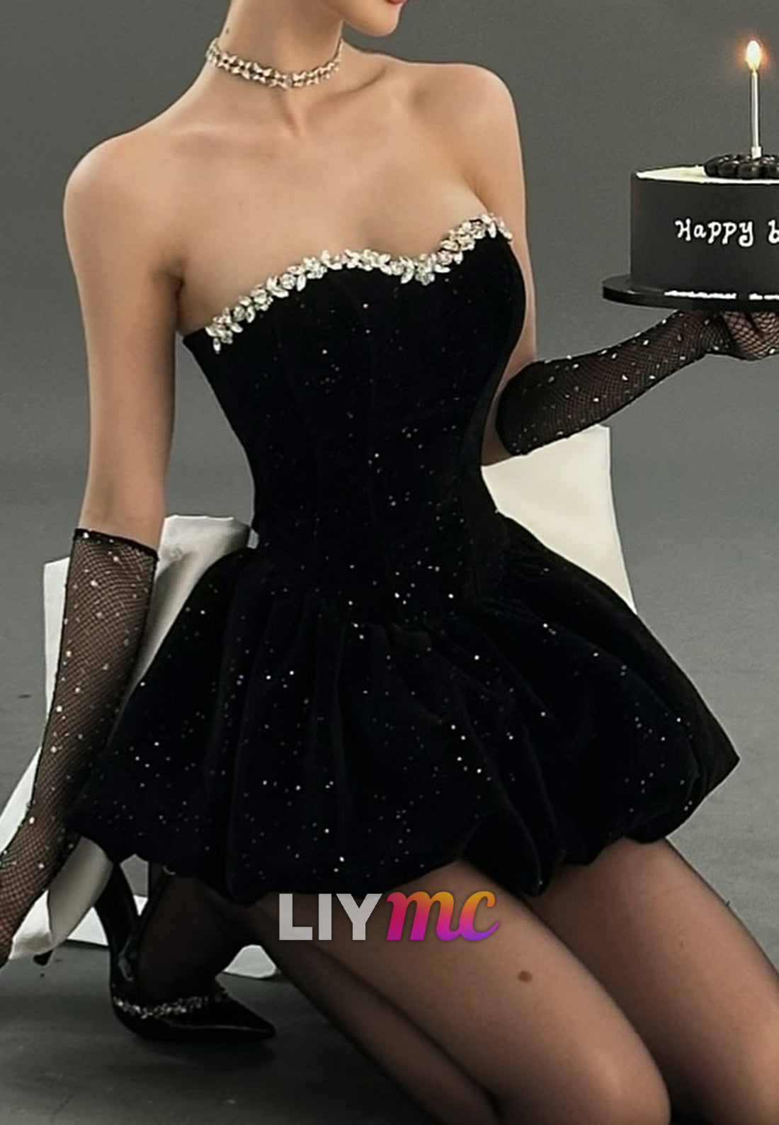 Sweetheart Beaded Bow A-Line Party Homecoming Dress