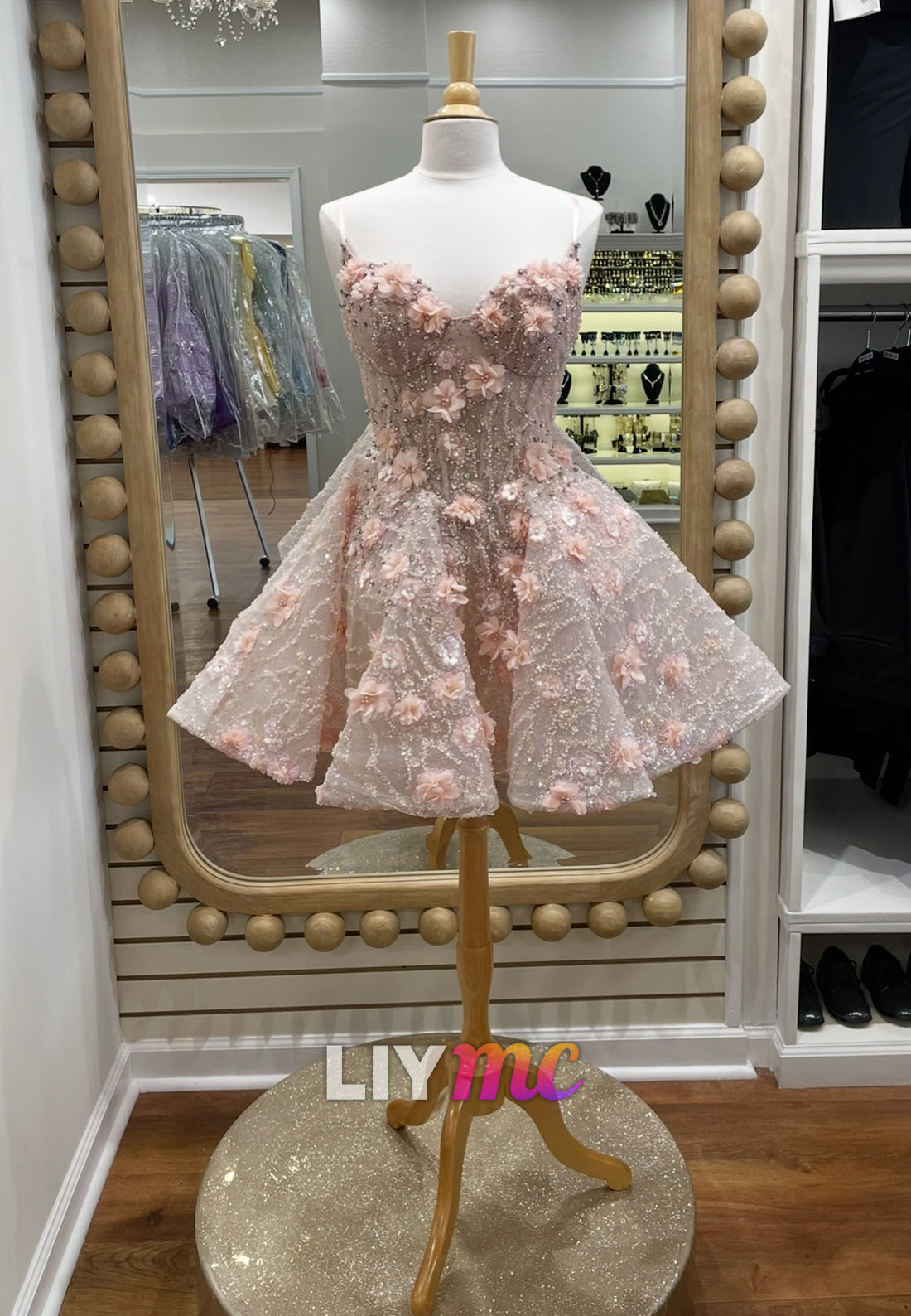 Sweetheart Beaded Embroidery Floral A-Line Party Homecoming Dress