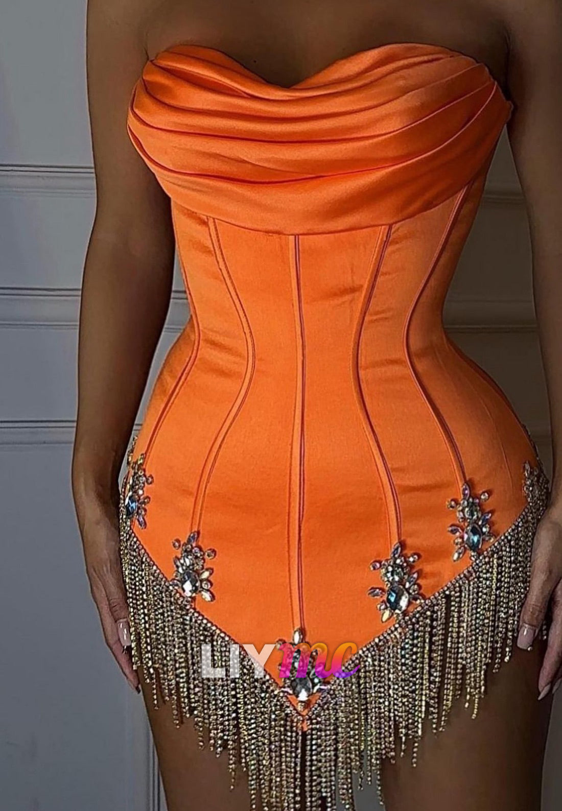 Sweetheart Beaded Fringe Sheath Party Homecoming Dress