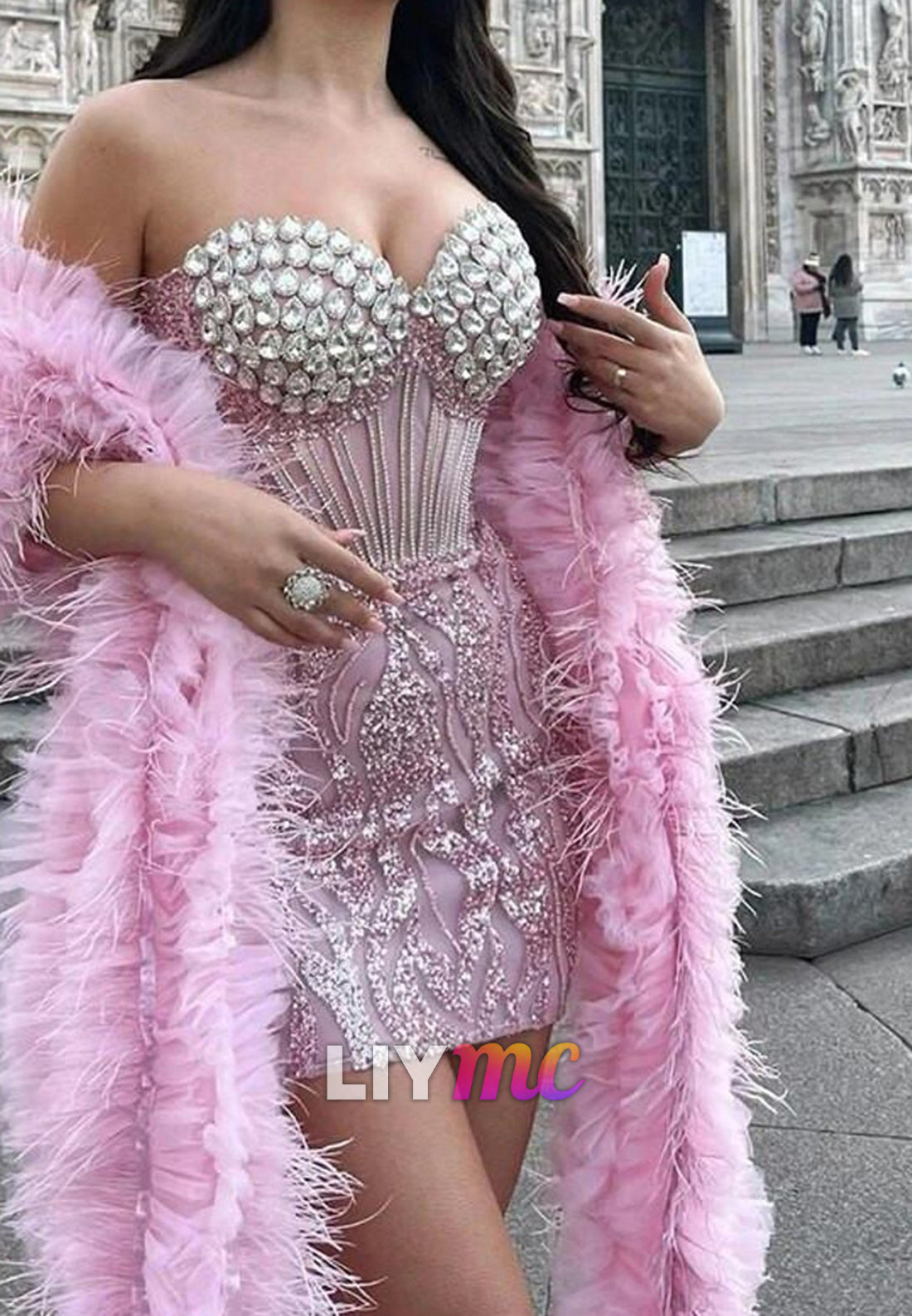Sweetheart Beaded Sequins Sheath Party Homecoming Dress