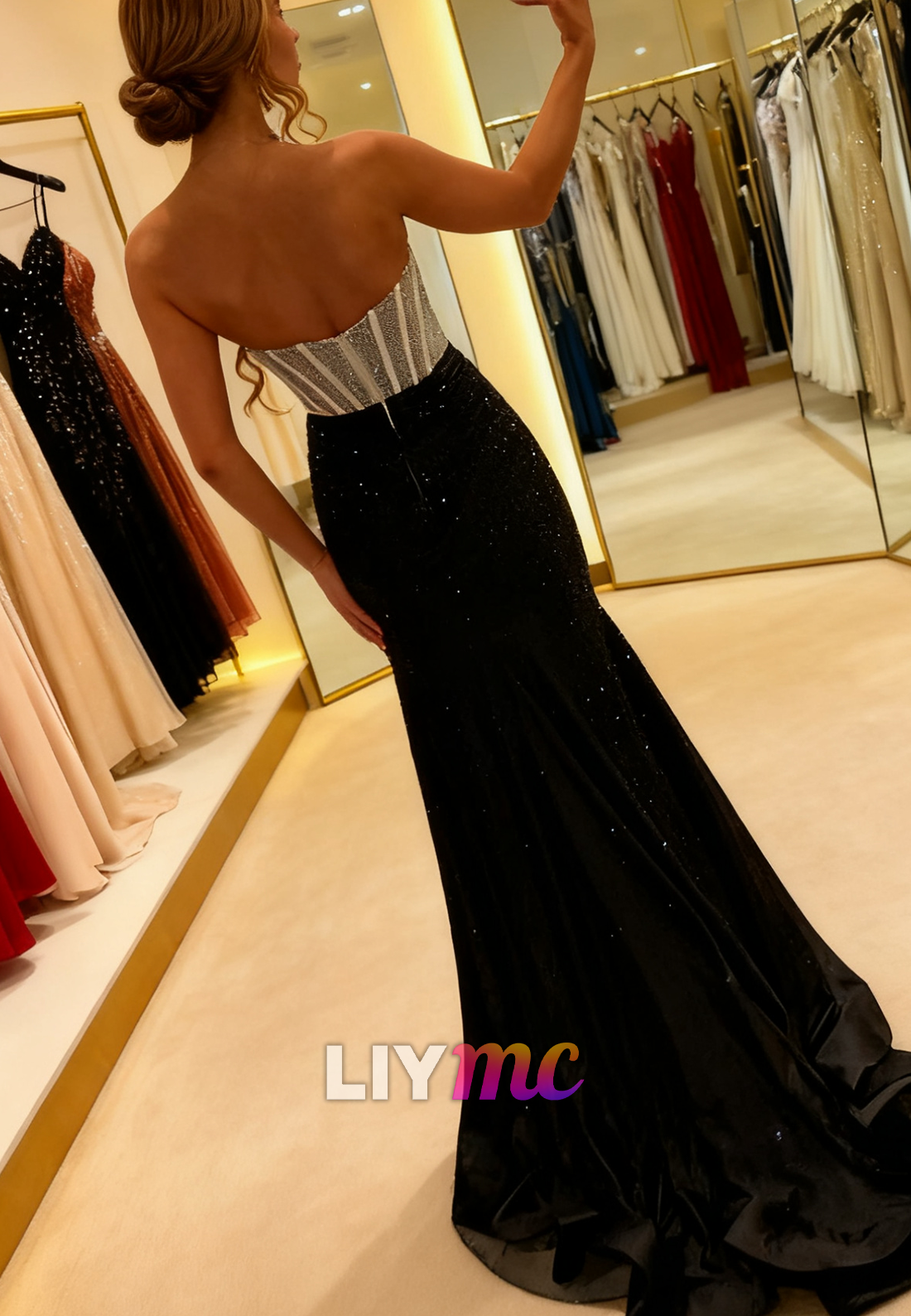 Sweetheart Beaded Sleeveless Mermaid Prom Dress