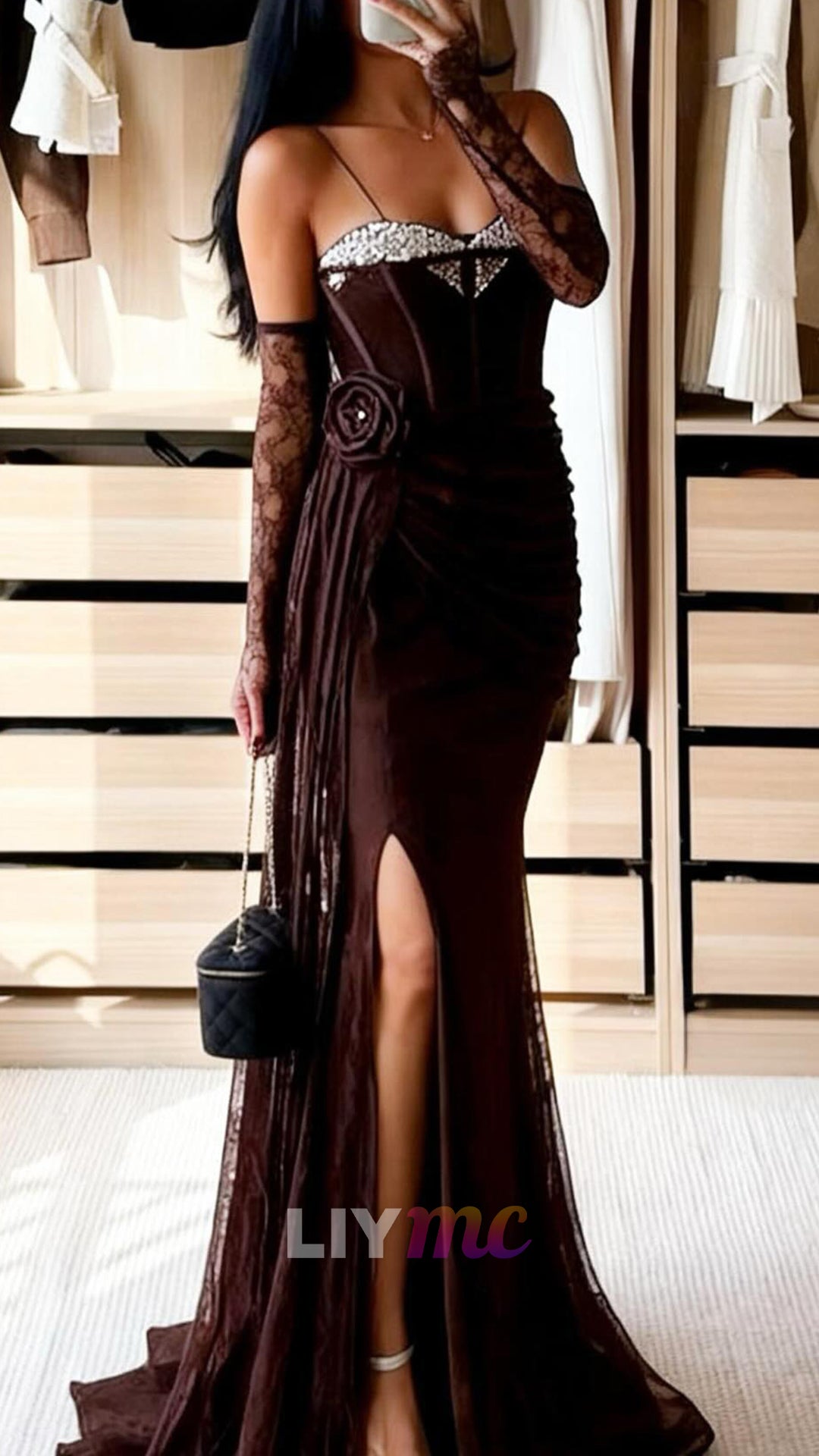 Sweetheart Beaded Straps Mermaid Prom Dress