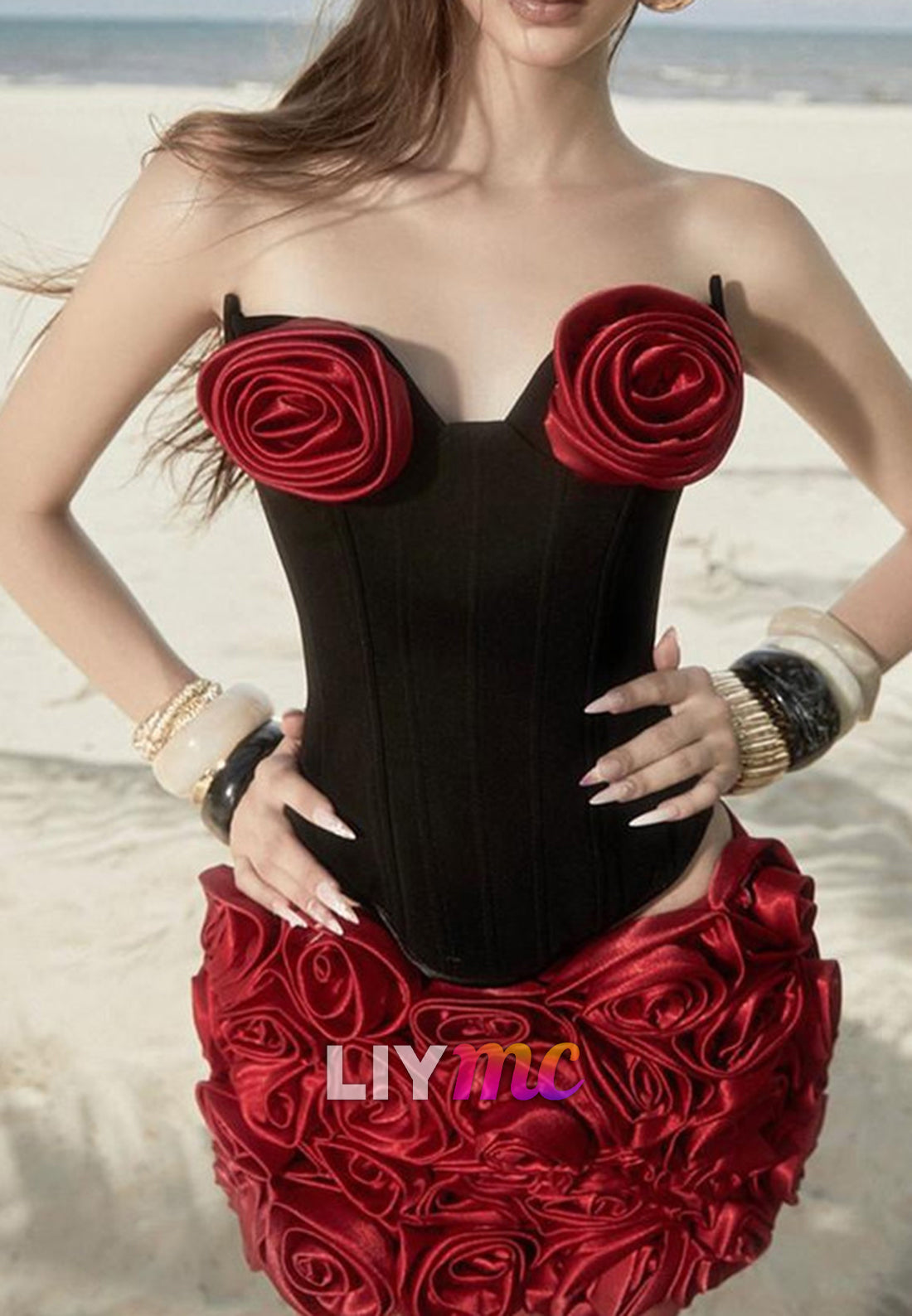 Sweetheart Floral Embellished Sheath Party Homecoming Dress