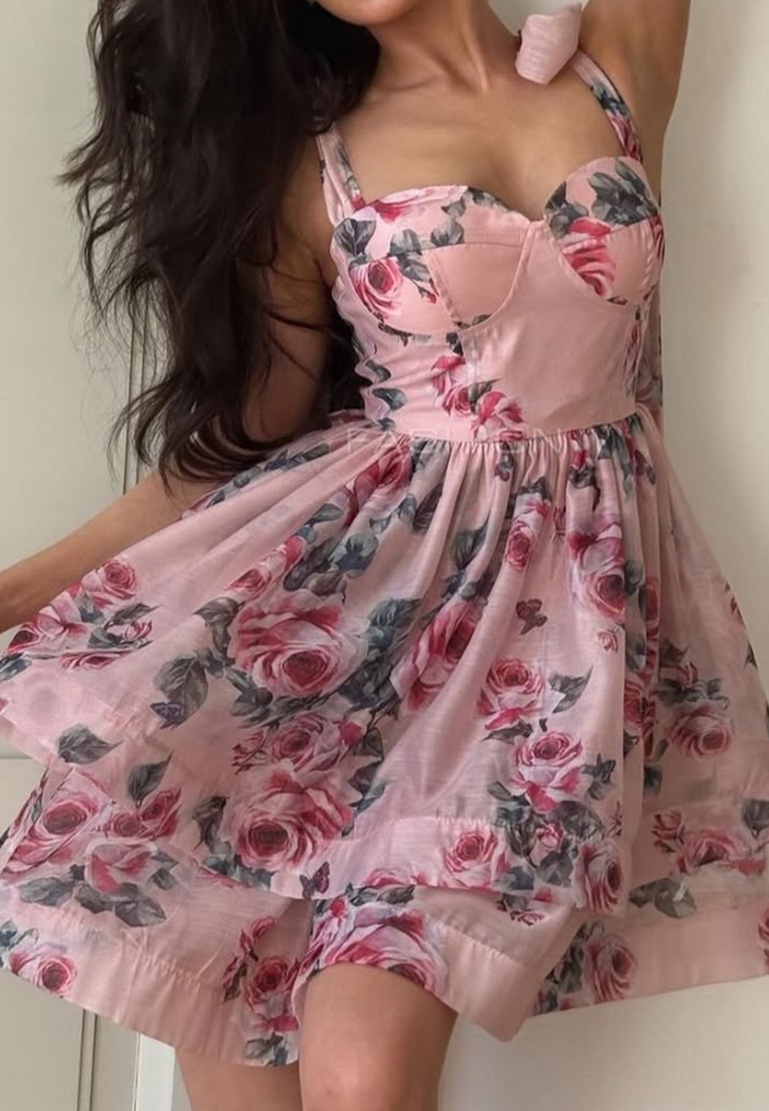 Sweetheart Floral Printed Chiffon A-Line Party Homecoming Dress