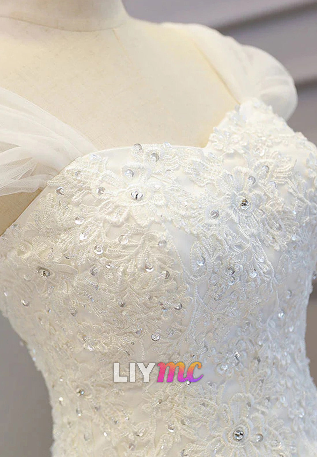 Sweetheart High Low Appliques Tiered A-Line Wedding Dress