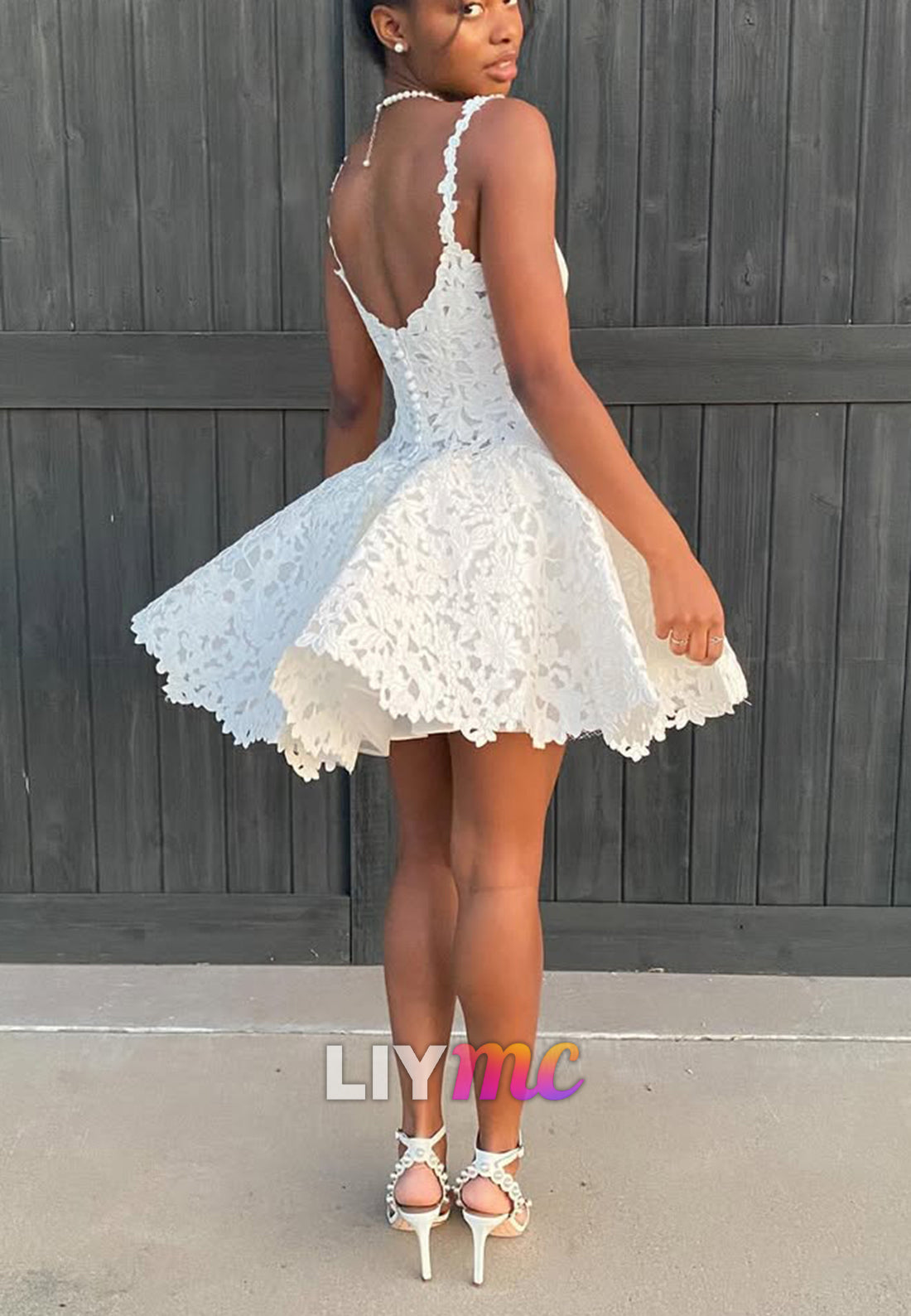 Sweetheart Lace Appliques A-Line Party Homecoming Dress