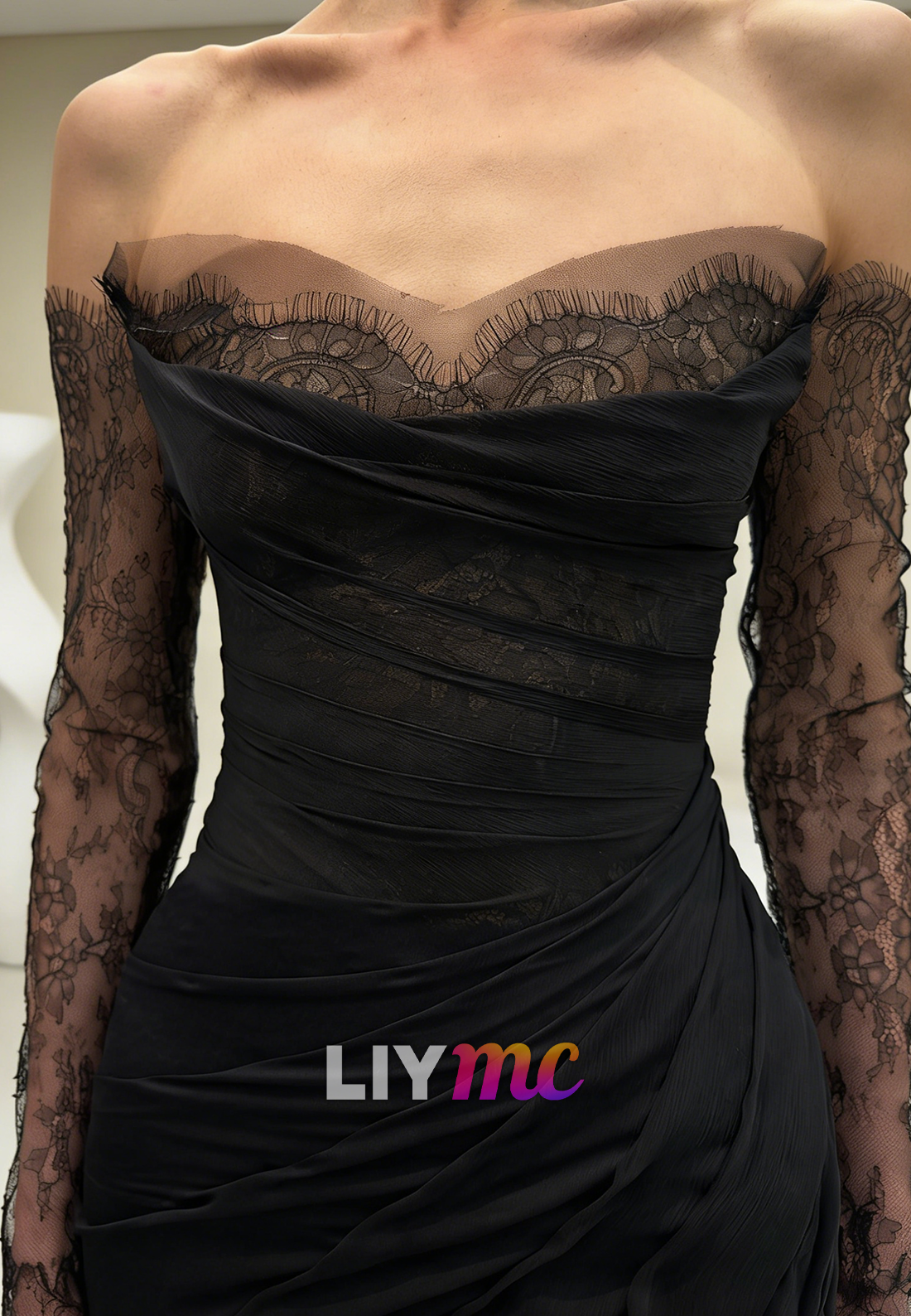 Sweetheart Lace Appliques Mermaid Evenig Dress