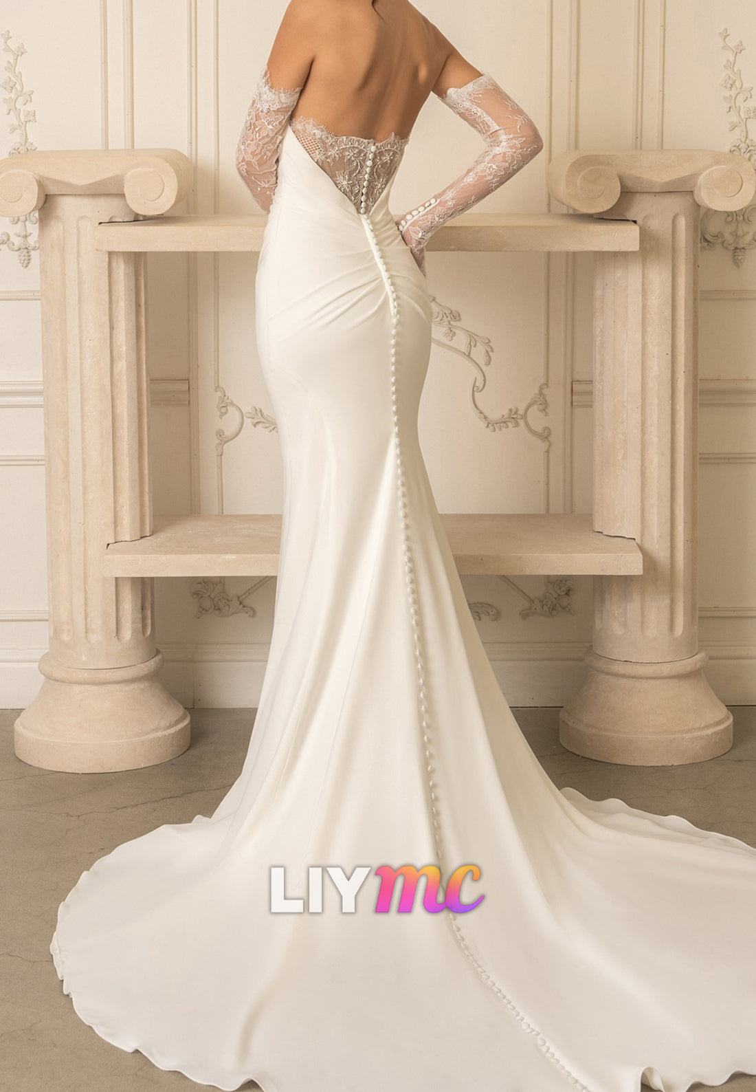 Sweetheart Mermaid Wedding Dress with Lace Gloves