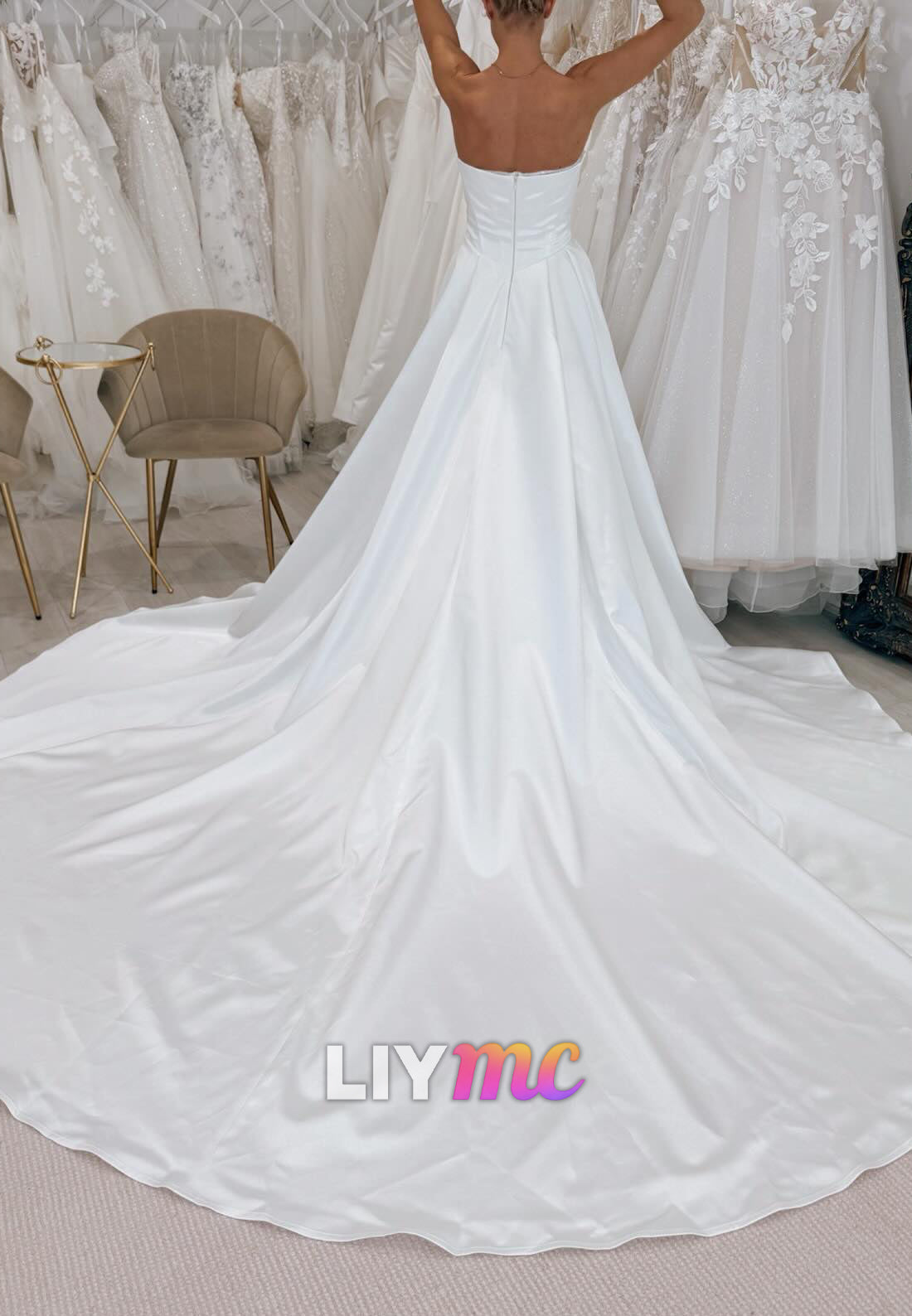 Sweetheart Pleated Beaded Embroidery Mermaid Wedding Dress