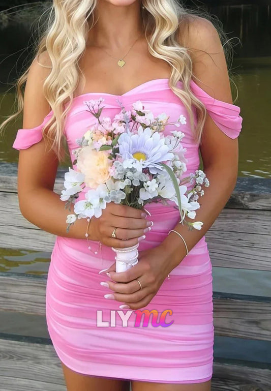 Sweetheart Pleated Fitted Bodycon Sheath Party Homecoming Dress