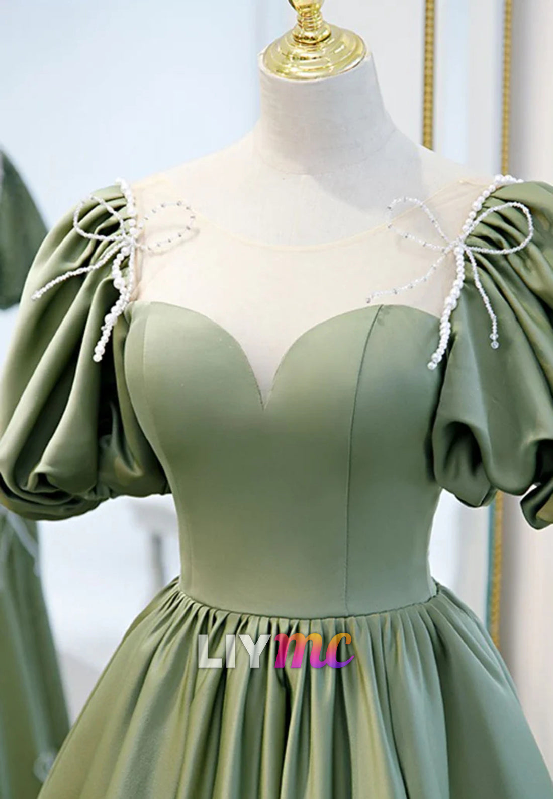 Sweetheart Puff Sleeves Pleated A-Line Party Homecoming Dress