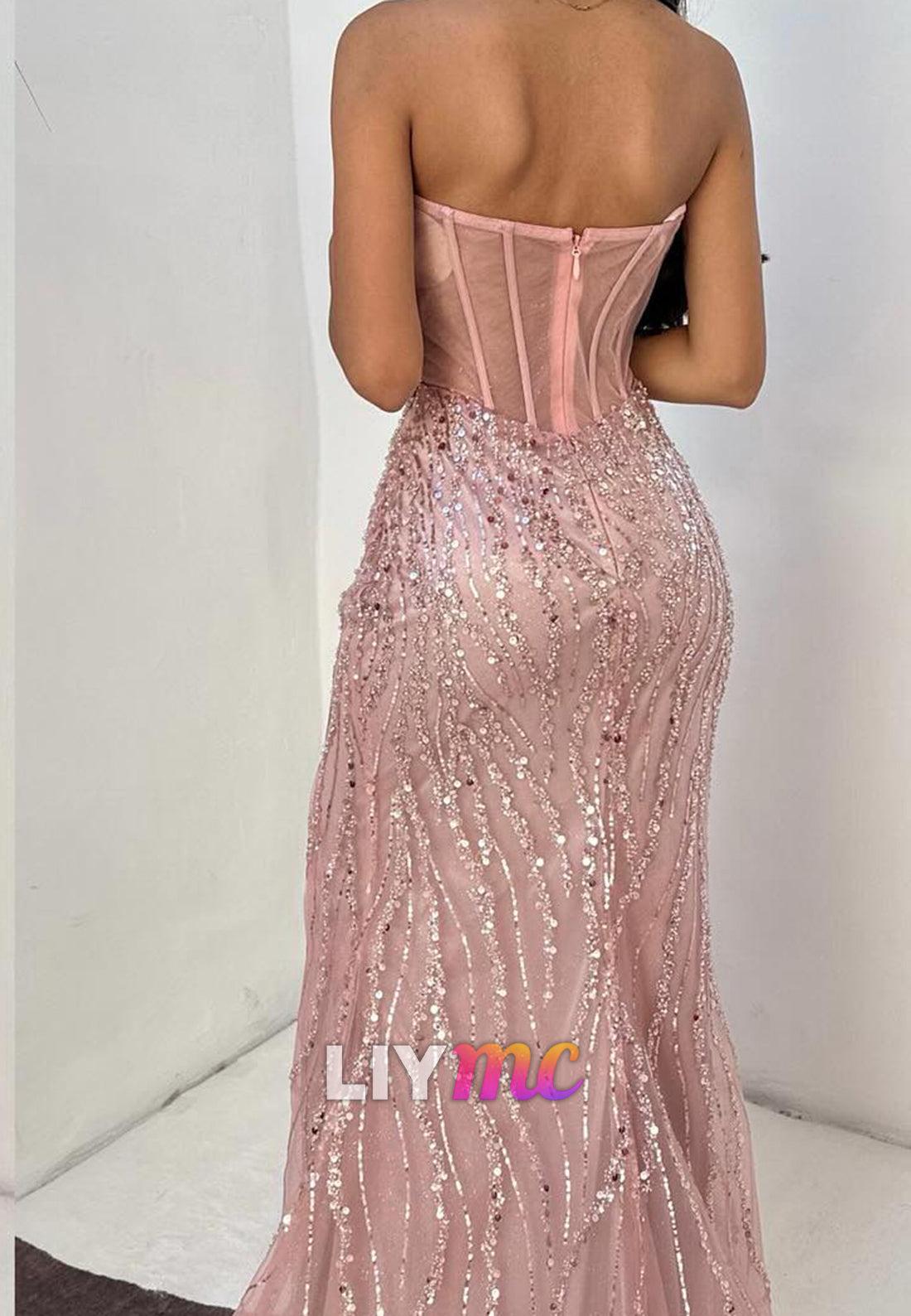 Sweetheart Sequins Sleeveless Sparkly Sheath Prom Dress