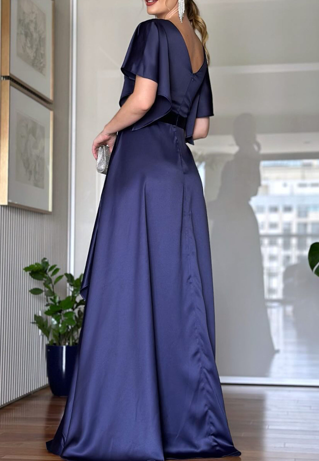 Sweetheart Short Sleeves Sleek Pleated A-Line Mother of Bride Dress