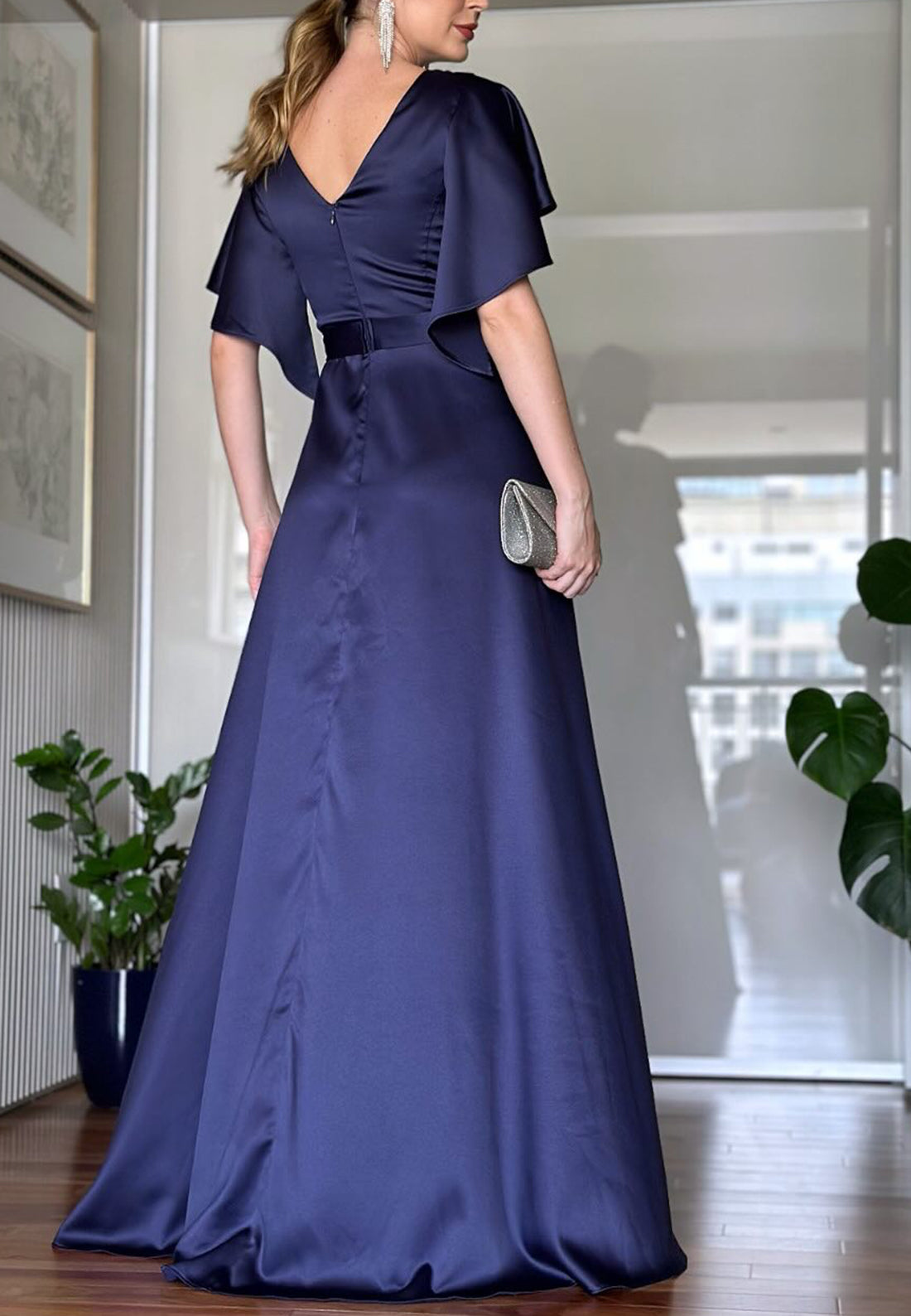 Sweetheart Short Sleeves Sleek Pleated A-Line Mother of Bride Dress