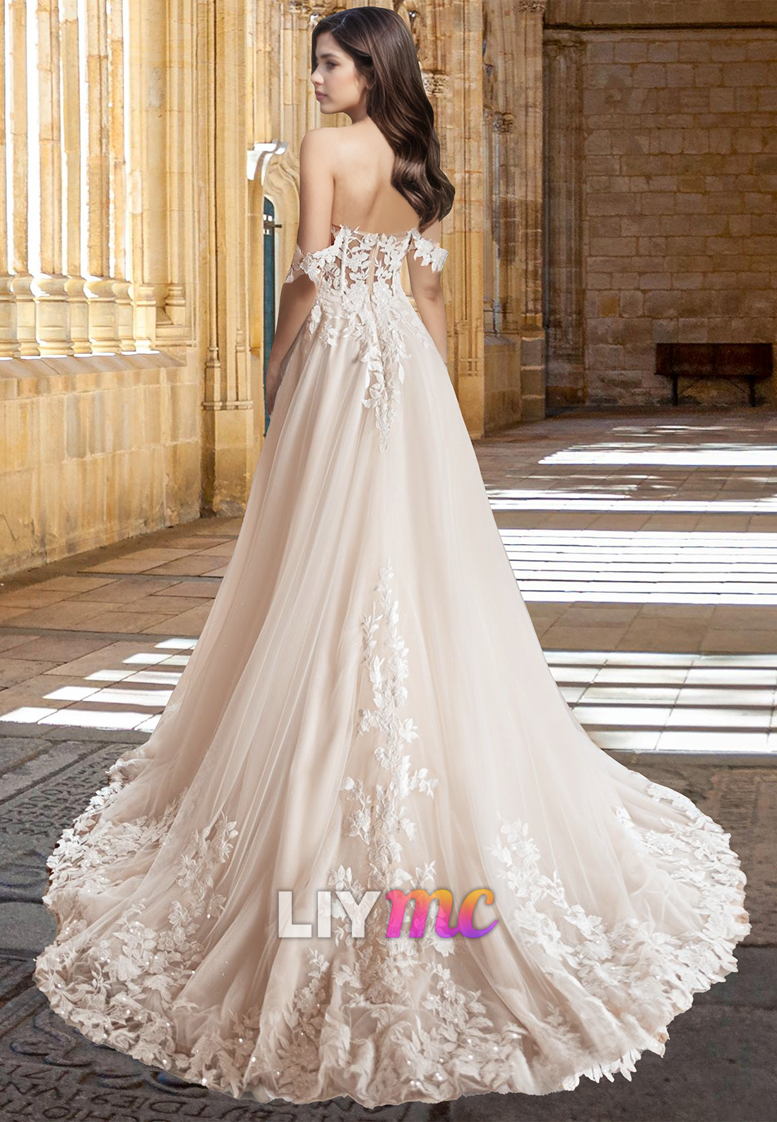 Sweetheart Sleeveless Appliques A-Line Wedding Dress