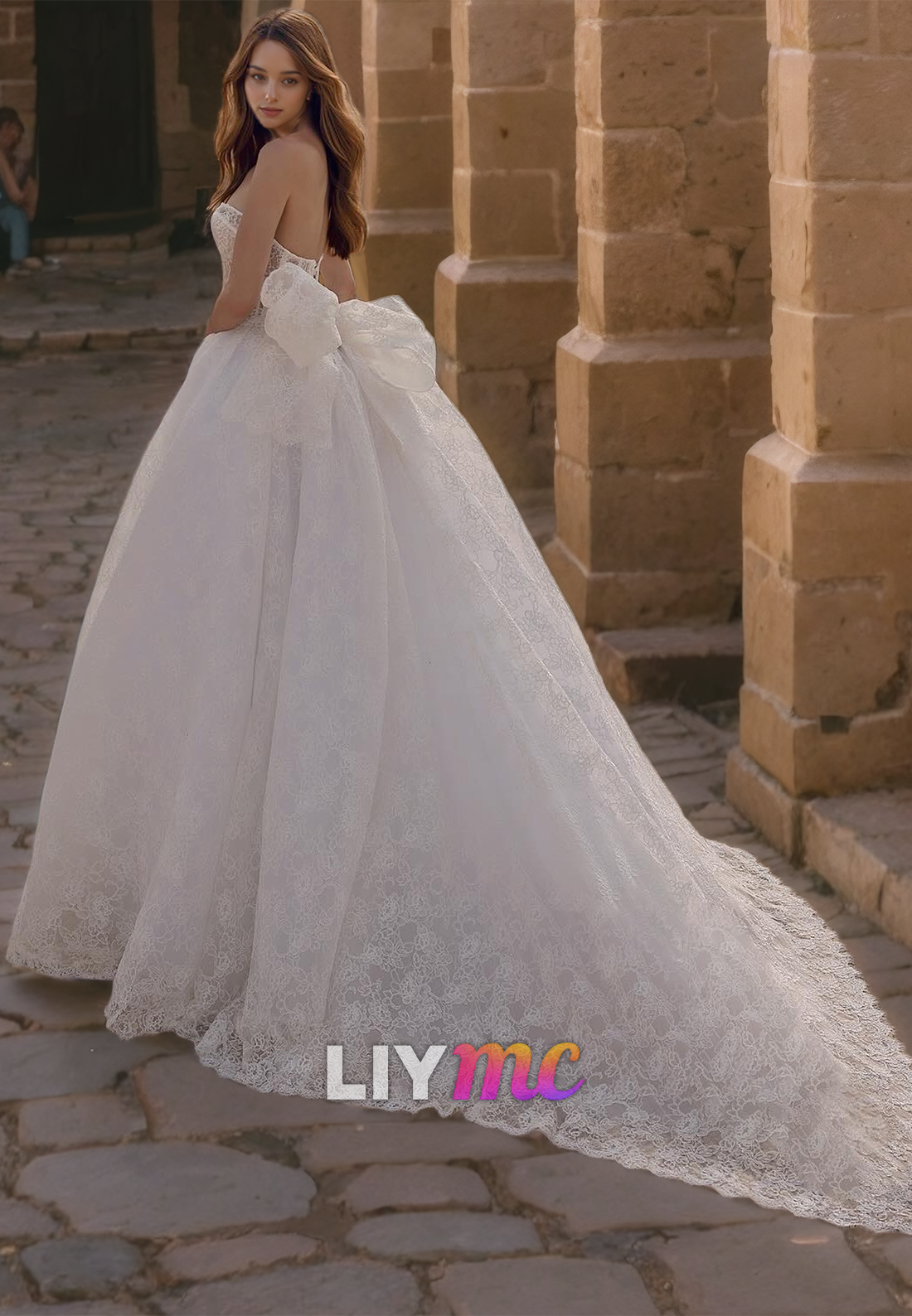 LW380 - A Line Sweetheart Romatic Lace Wedding Dress