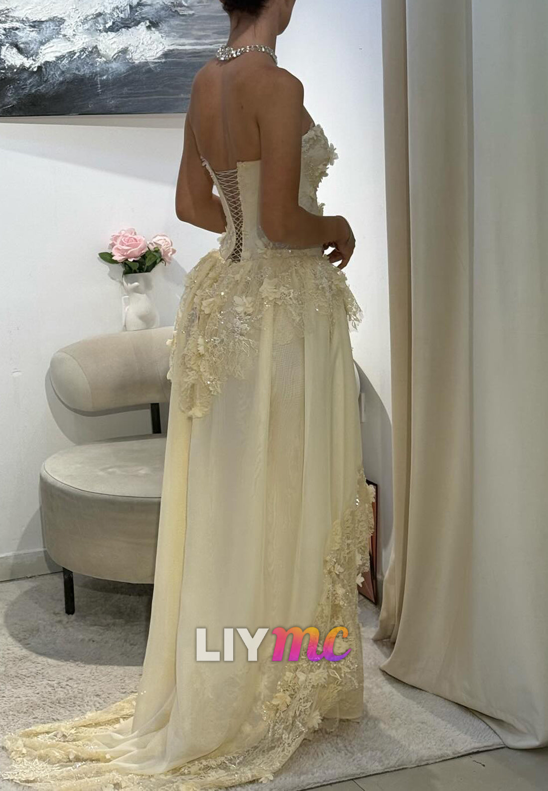 Sweetheart Sleeveless Appliques Pleated A-Line Prom Dress