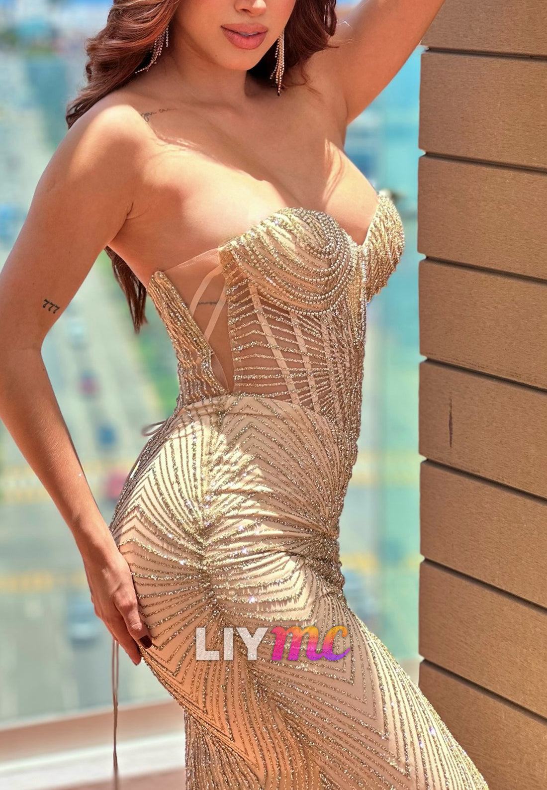 Sweetheart Sleeveless Beaded Embroiddery Mermaid Prom Dress