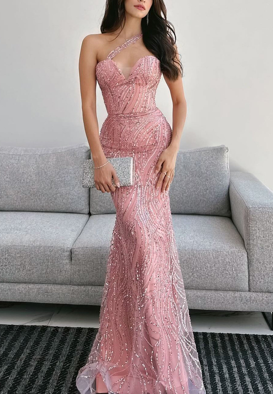 Sweetheart Sleeveless Beaded Embroidery Sparkly Mermaid Prom Dress