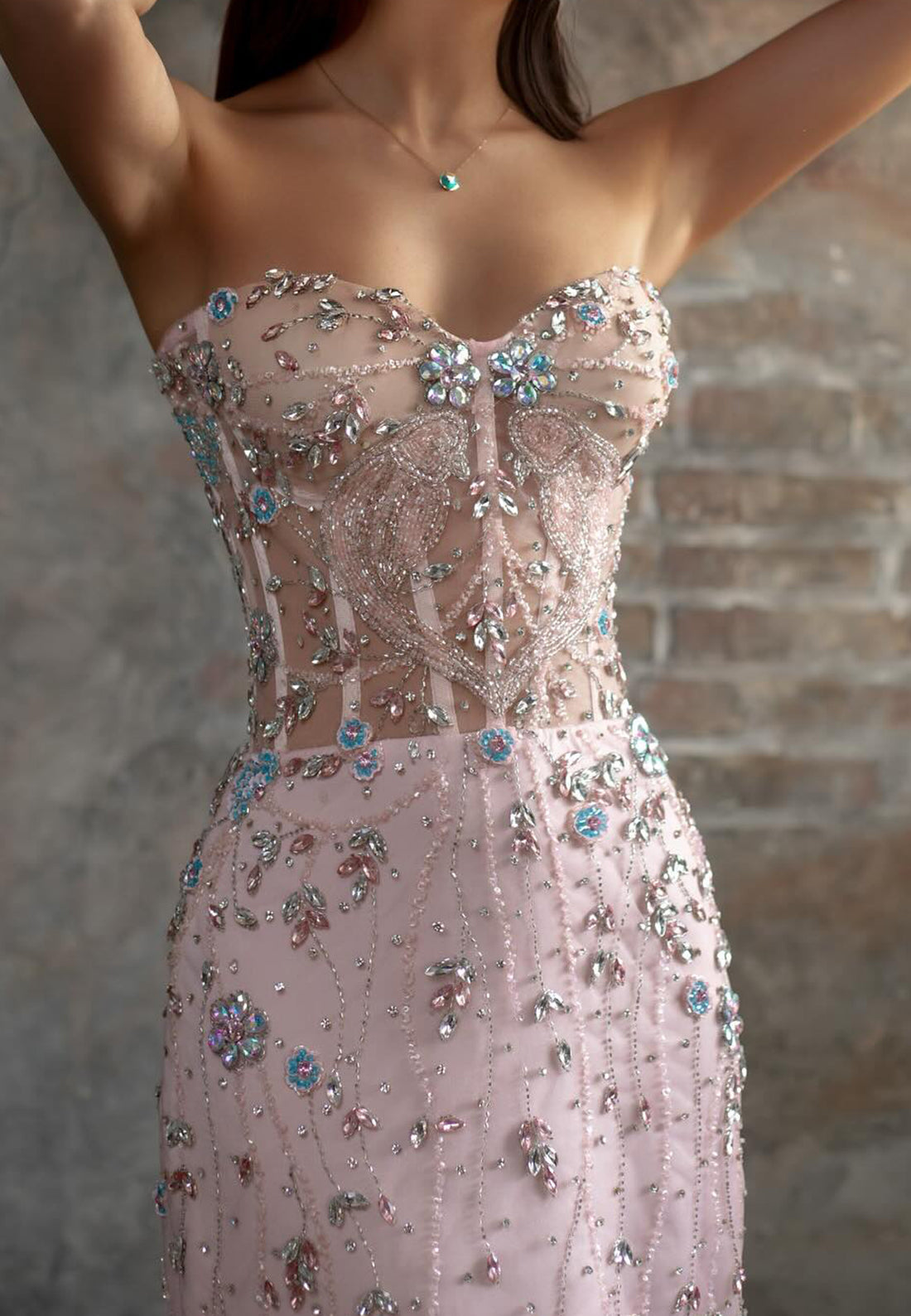 Sweetheart Sleeveless Beaded Sparkly Mermaid Prom Dress