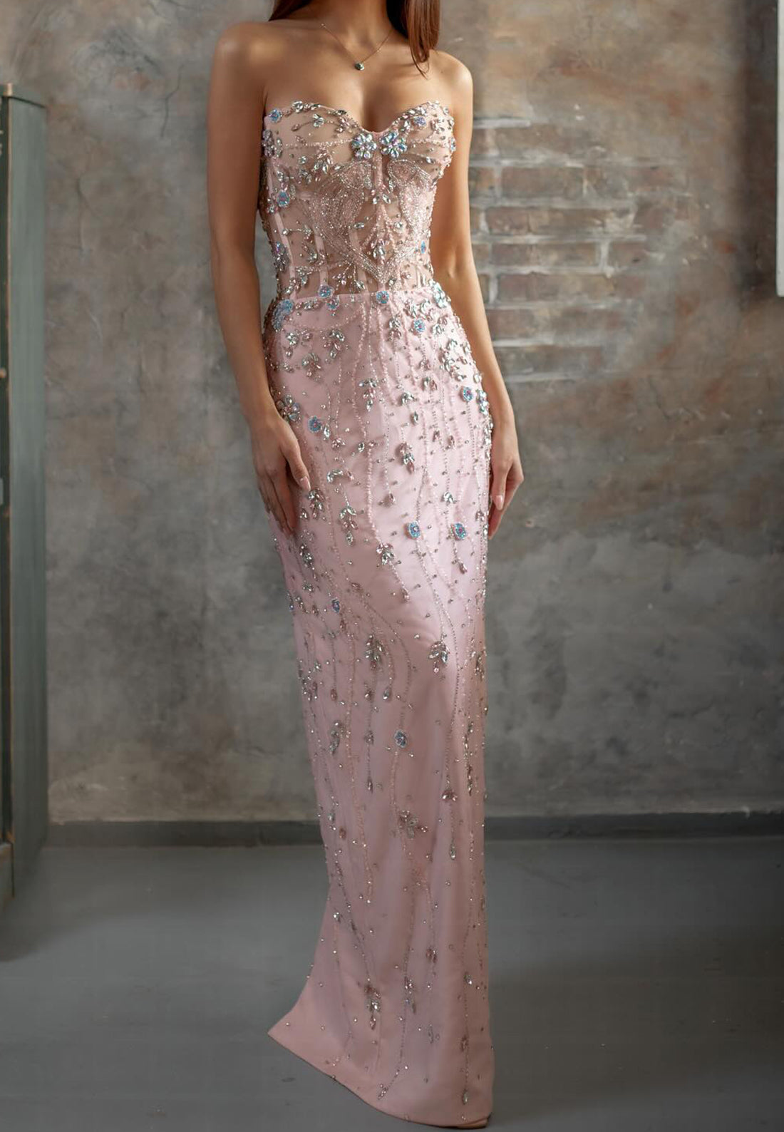 Sweetheart Sleeveless Beaded Sparkly Mermaid Prom Dress