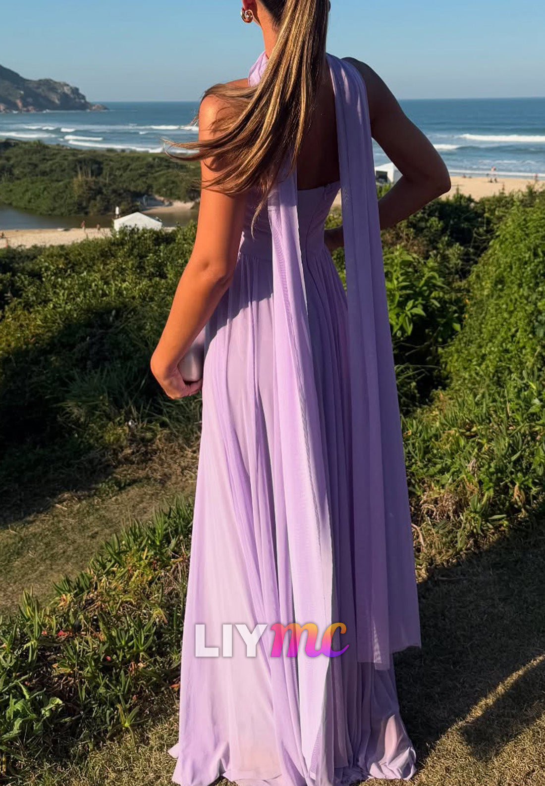 Sweetheart Sleeveless Chiffon Pleated A-Line Wedding Guest Dress