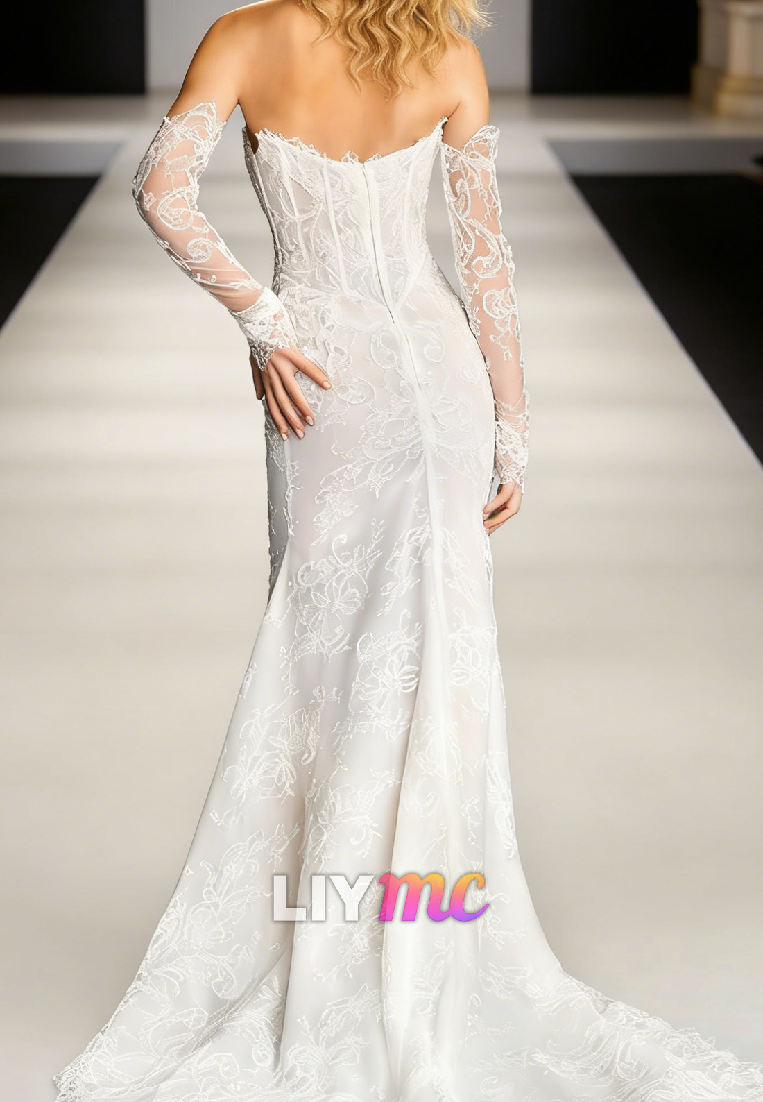 Sweetheart Sleeveless Lace Appliques Mermaid Wedding Dress