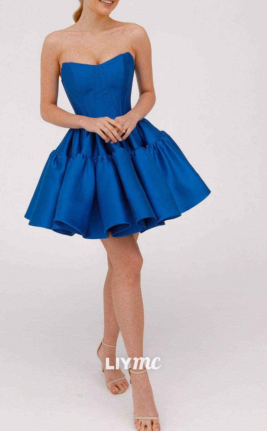 LY297 - Sweetheart Sleeveless Pleated A-Line Short Homecoming Dress