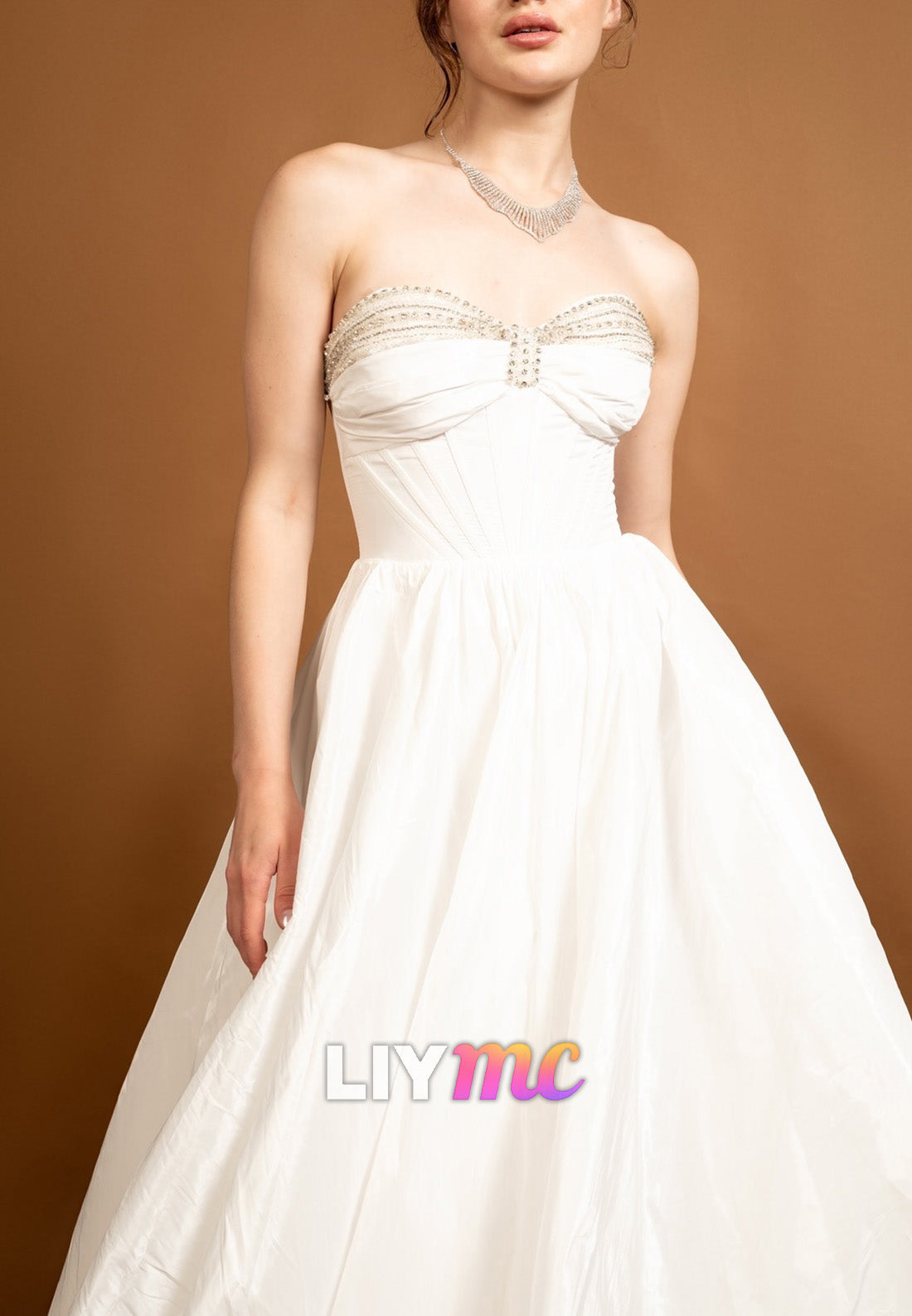 Sweetheart Sleeveless Pleated A-Line Wedding Dress